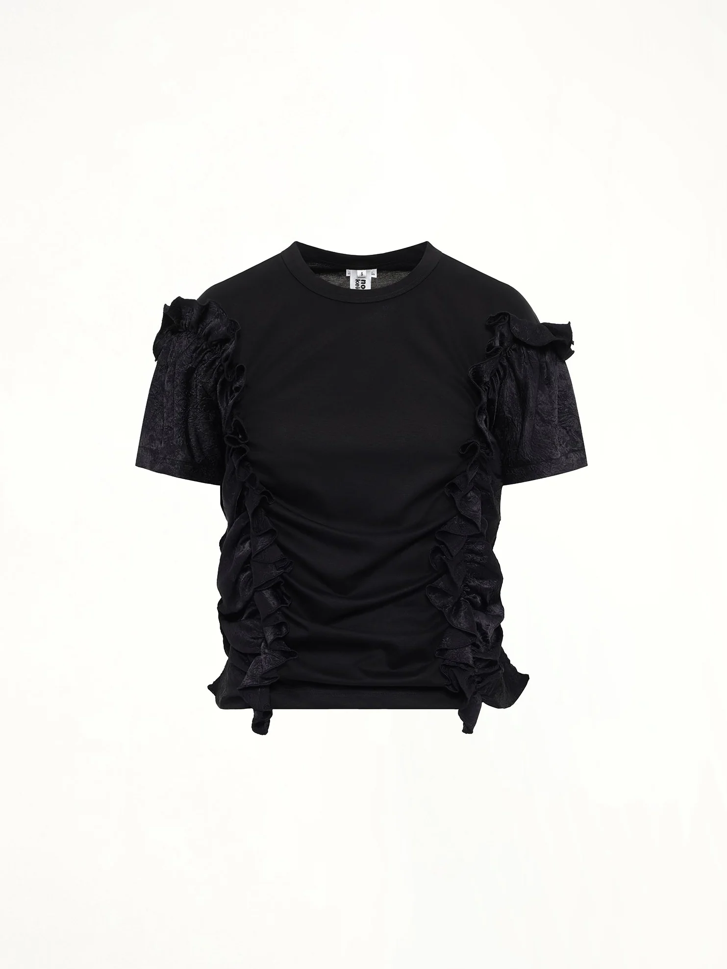 Cotton Ponte T-Shirt in Black - Image 2