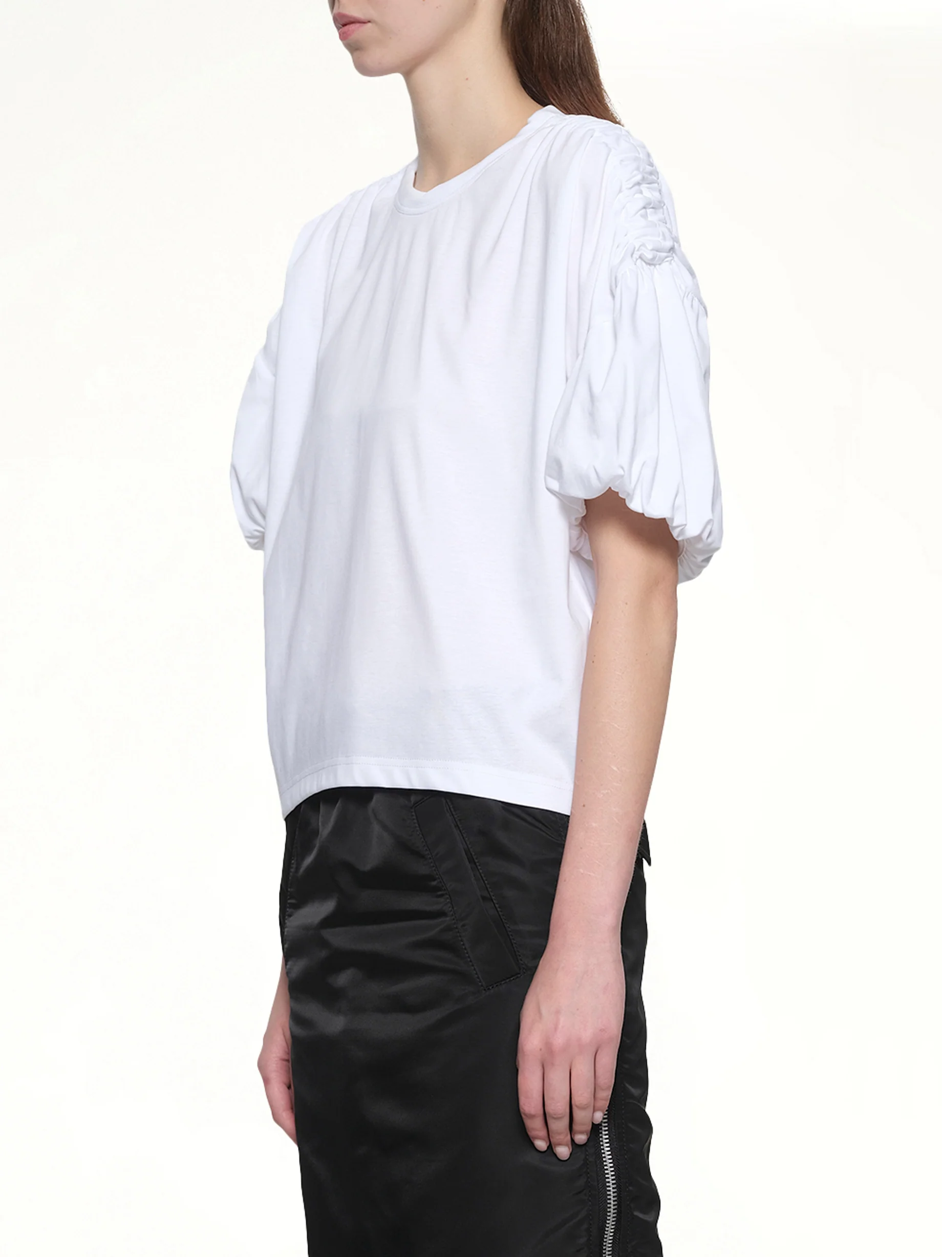 Cotton Ponte T-Shirt in White - Image 3