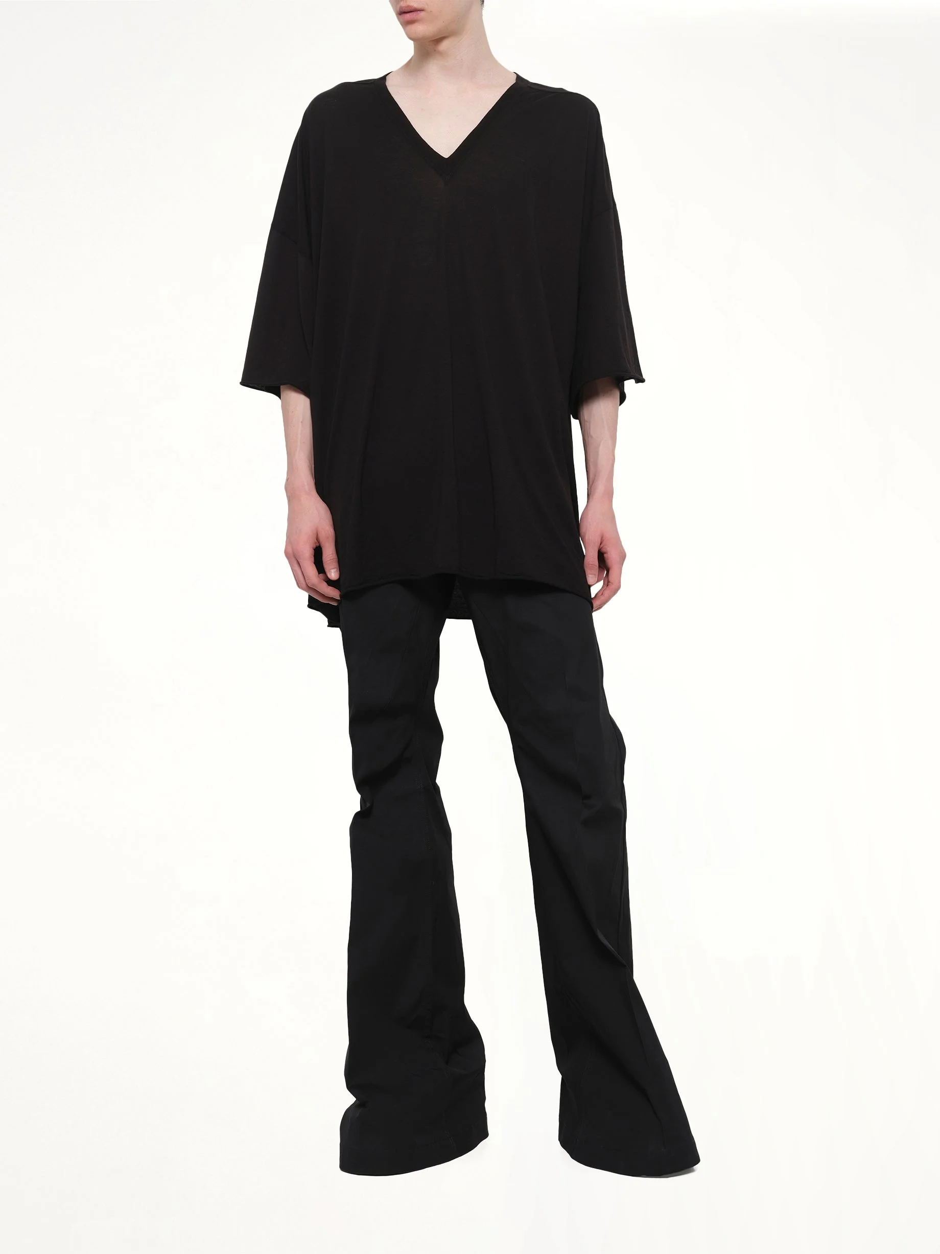 Cotton Poplin Bolan Bootcut in Black - Image 4