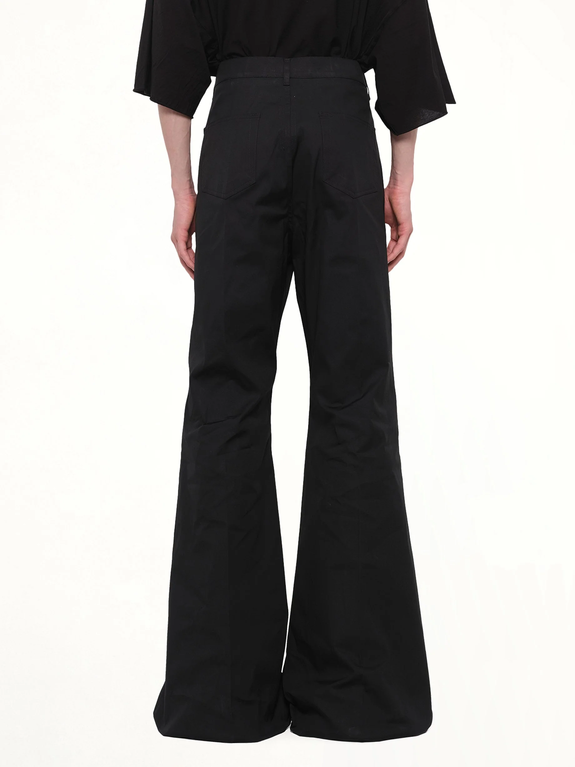 Cotton Poplin Bolan Bootcut in Black - Image 5