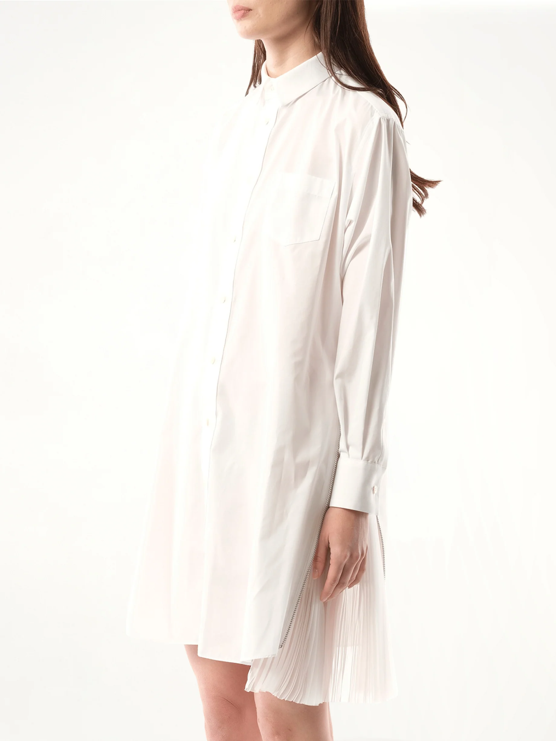 Cotton Poplin Dress in Off White - Image 5