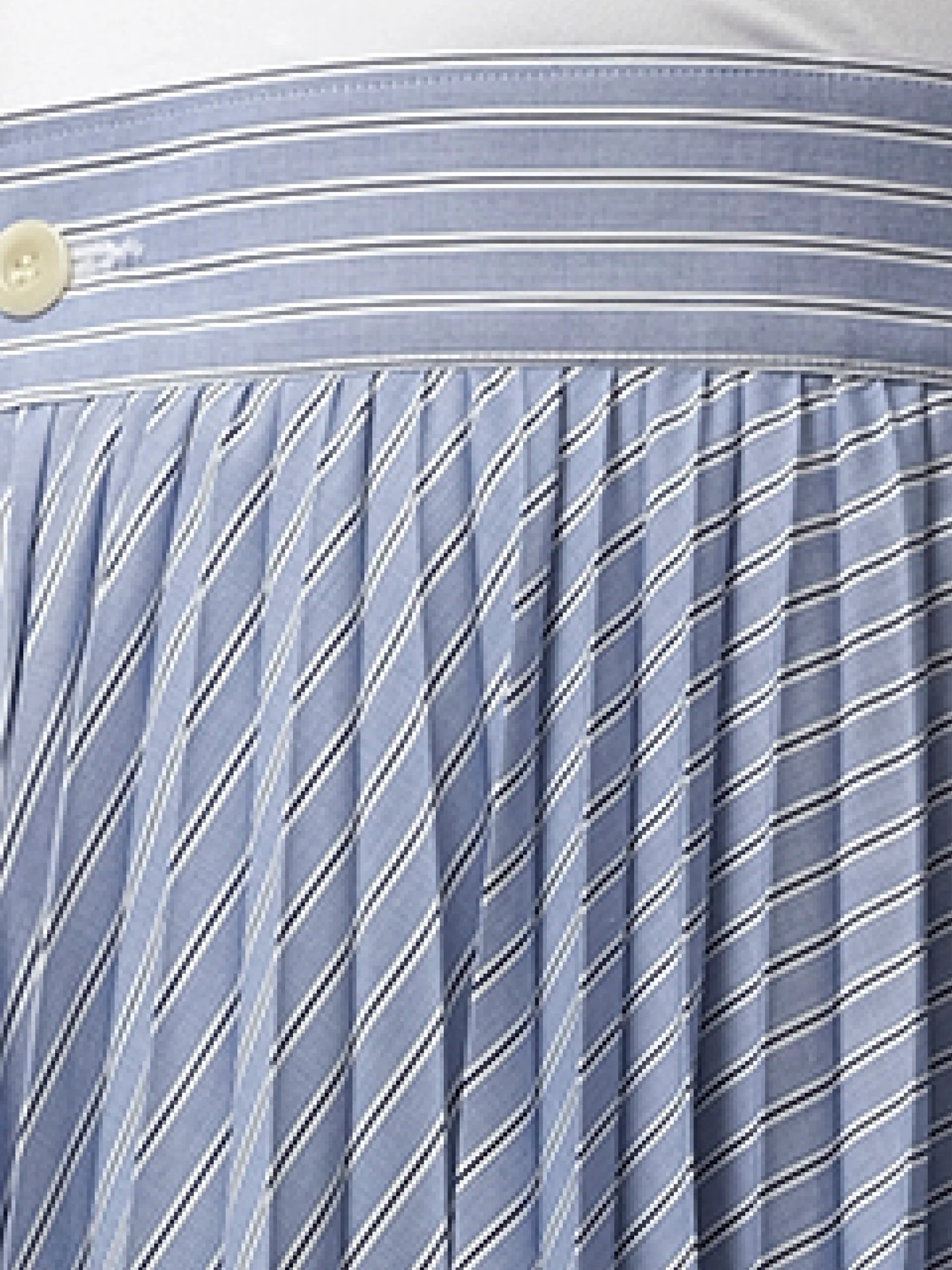 Cotton Poplin Stripe Skirt in Light Blue - Image 3