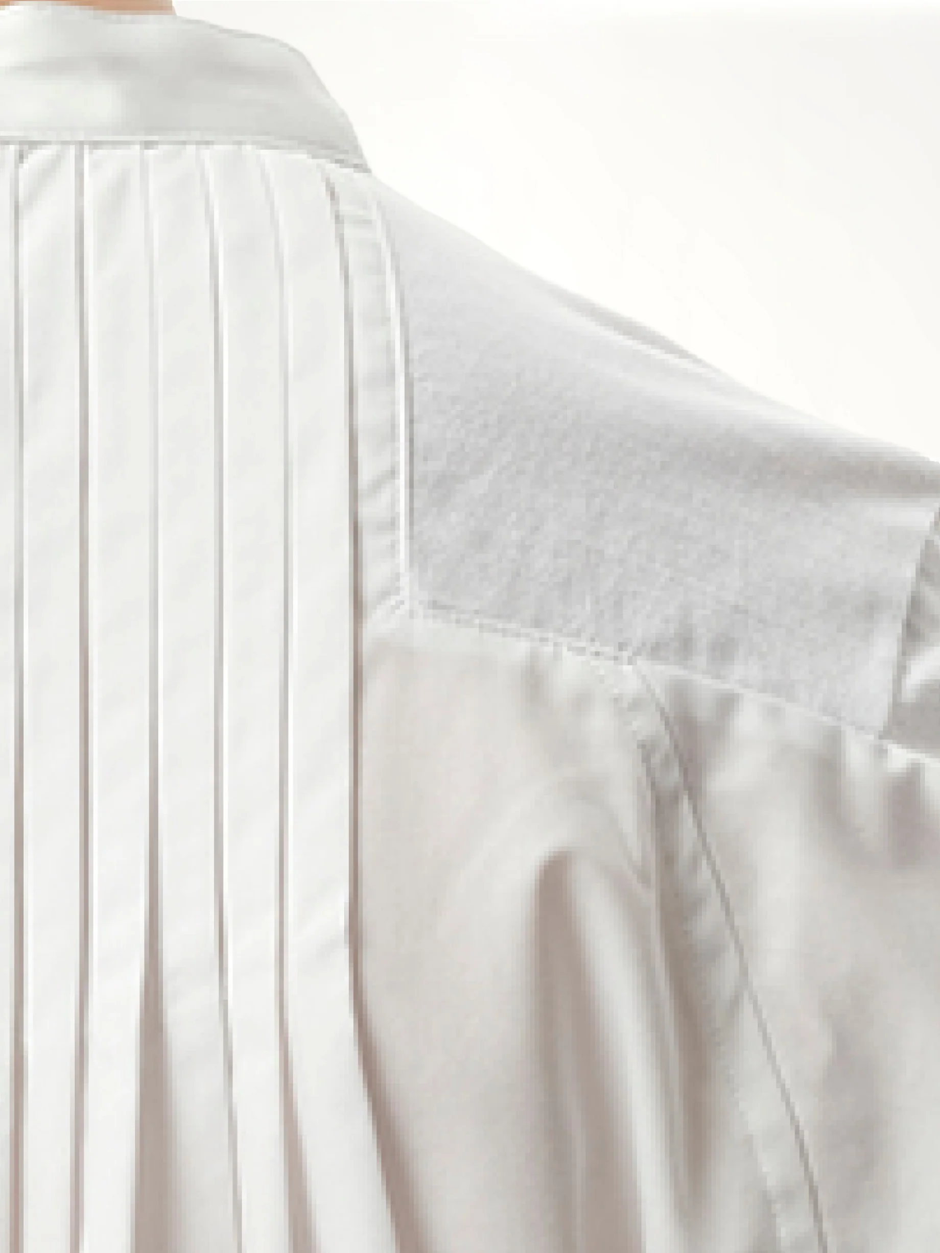 Cotton Poplin x Cotton Jersey T-Shirt in White/Off White - Image 3
