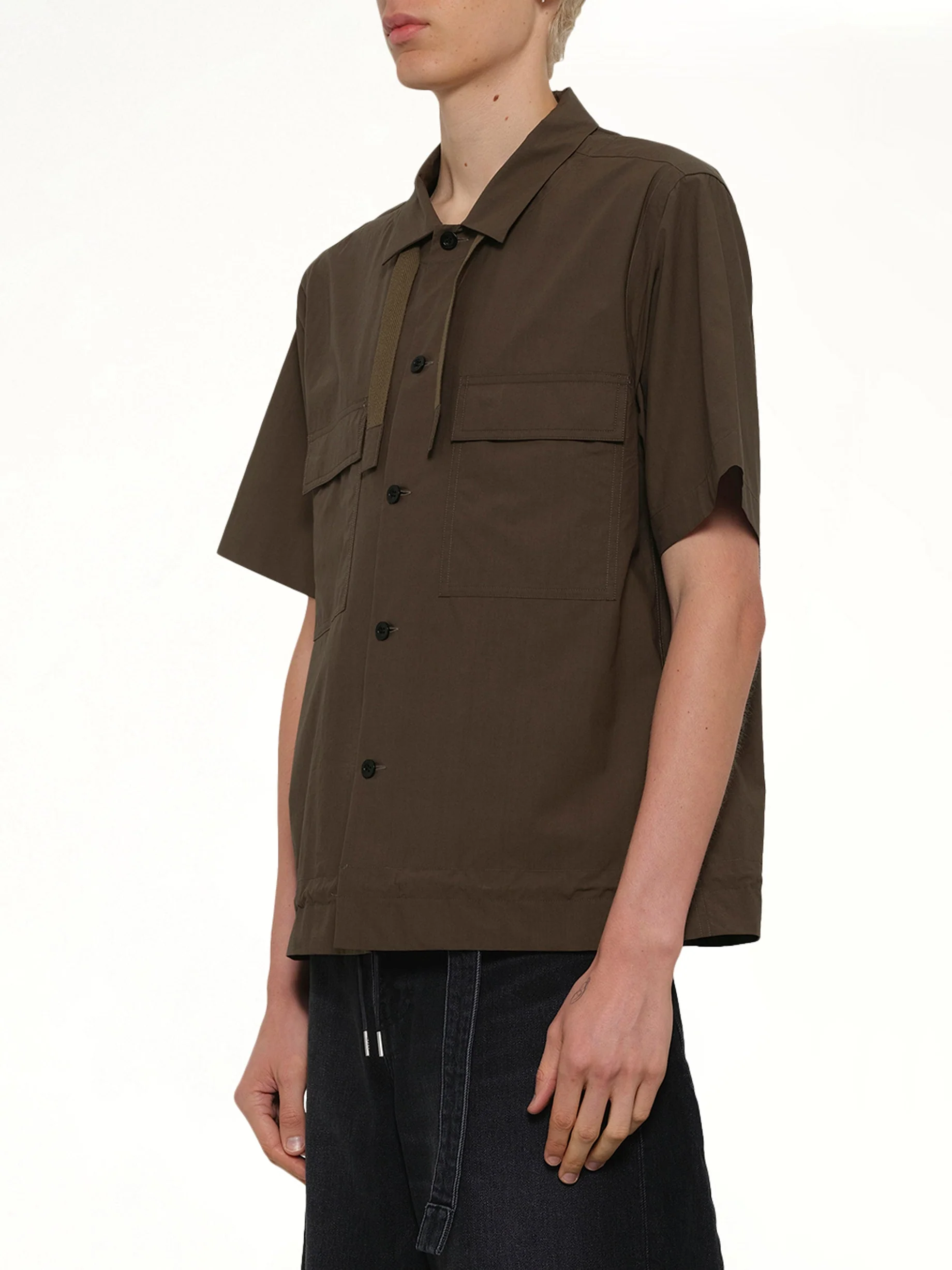 Cotton Typewriter Shirt in Taupe - Image 3