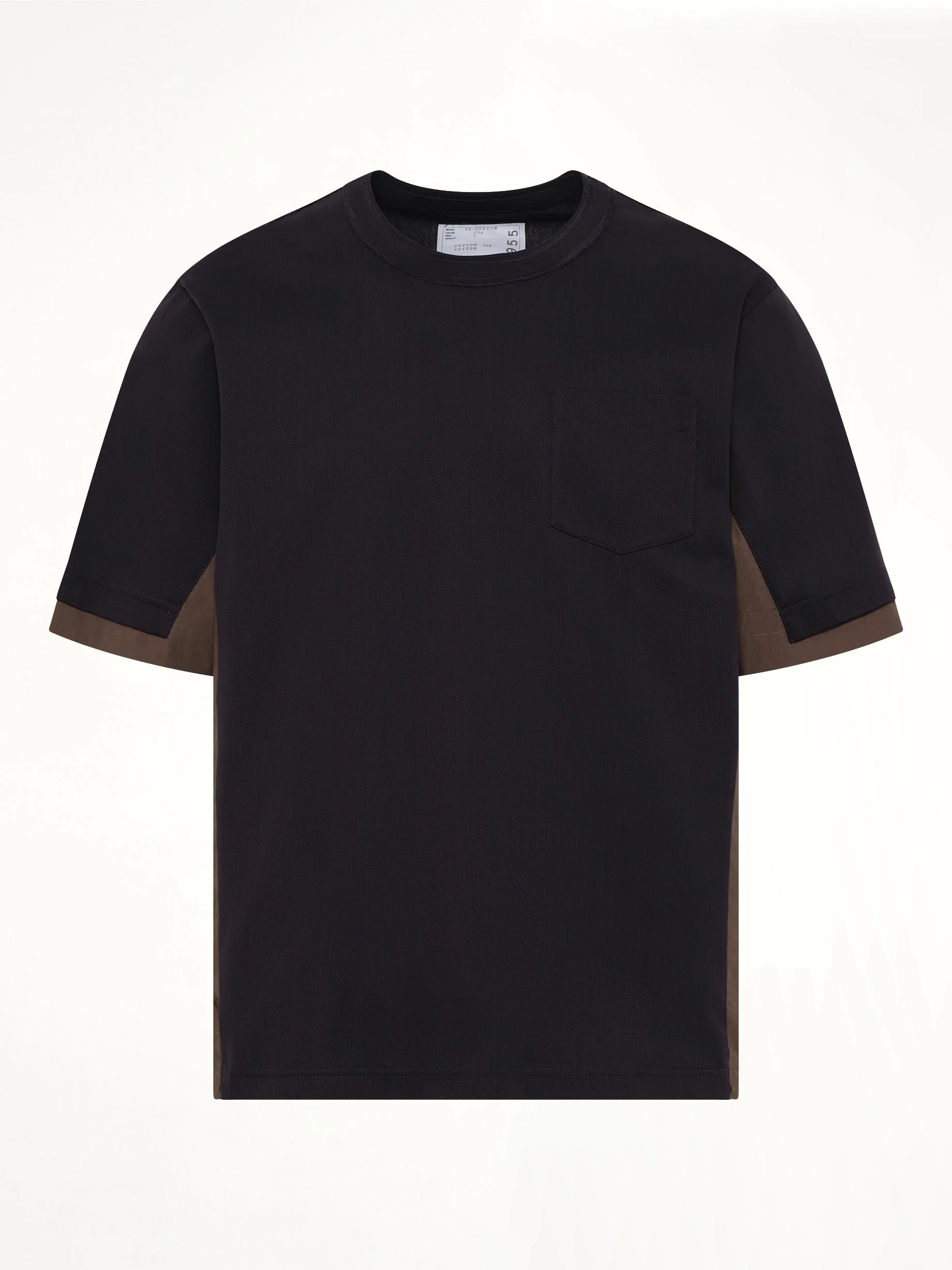 Cotton Typewriter x Cotton Jersey T-Shirt in Navy/Taupe - Image 2