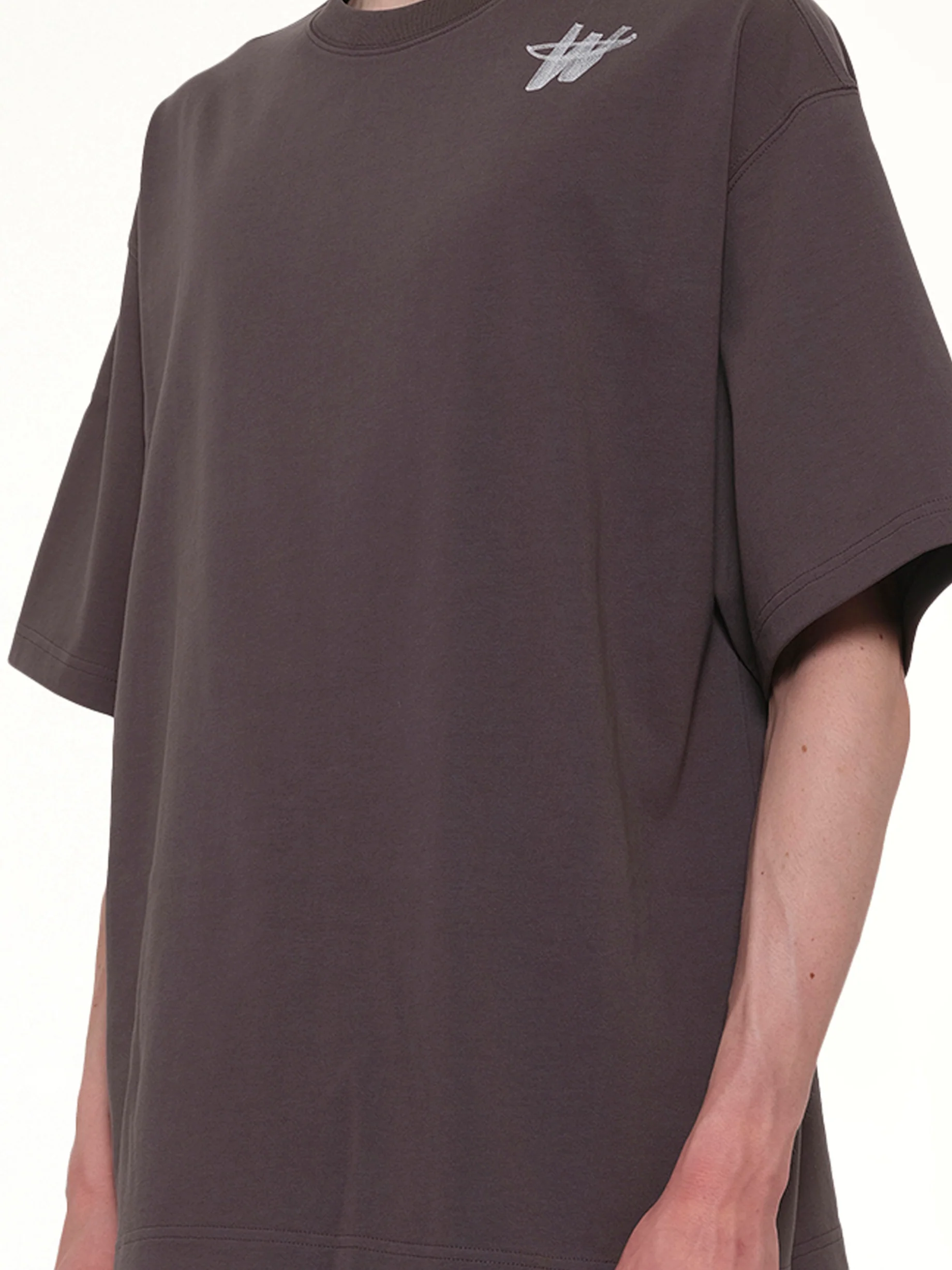 Cotton WD Logo T-Shirt in Charcoal - Image 6