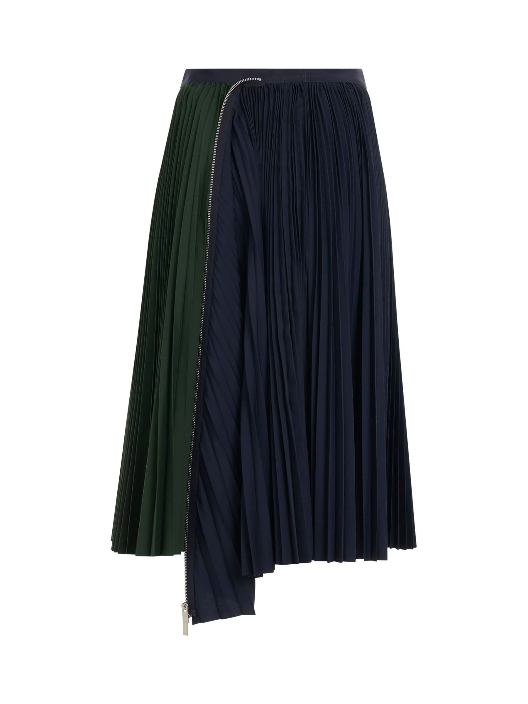 Cotton Zipper Skirt in Navy - Image 5