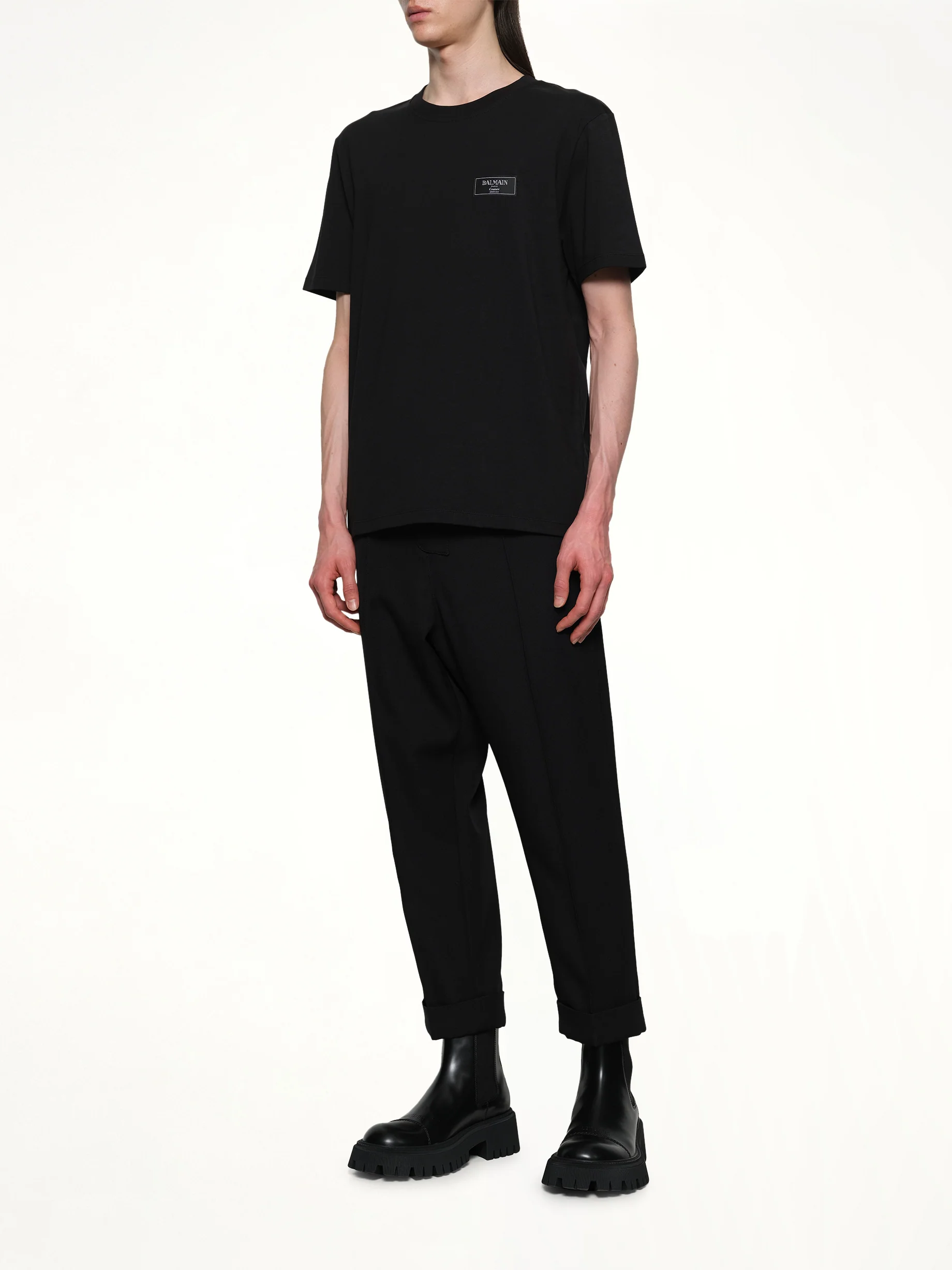 Couture Label Regular T-Shirt in Black - Image 4