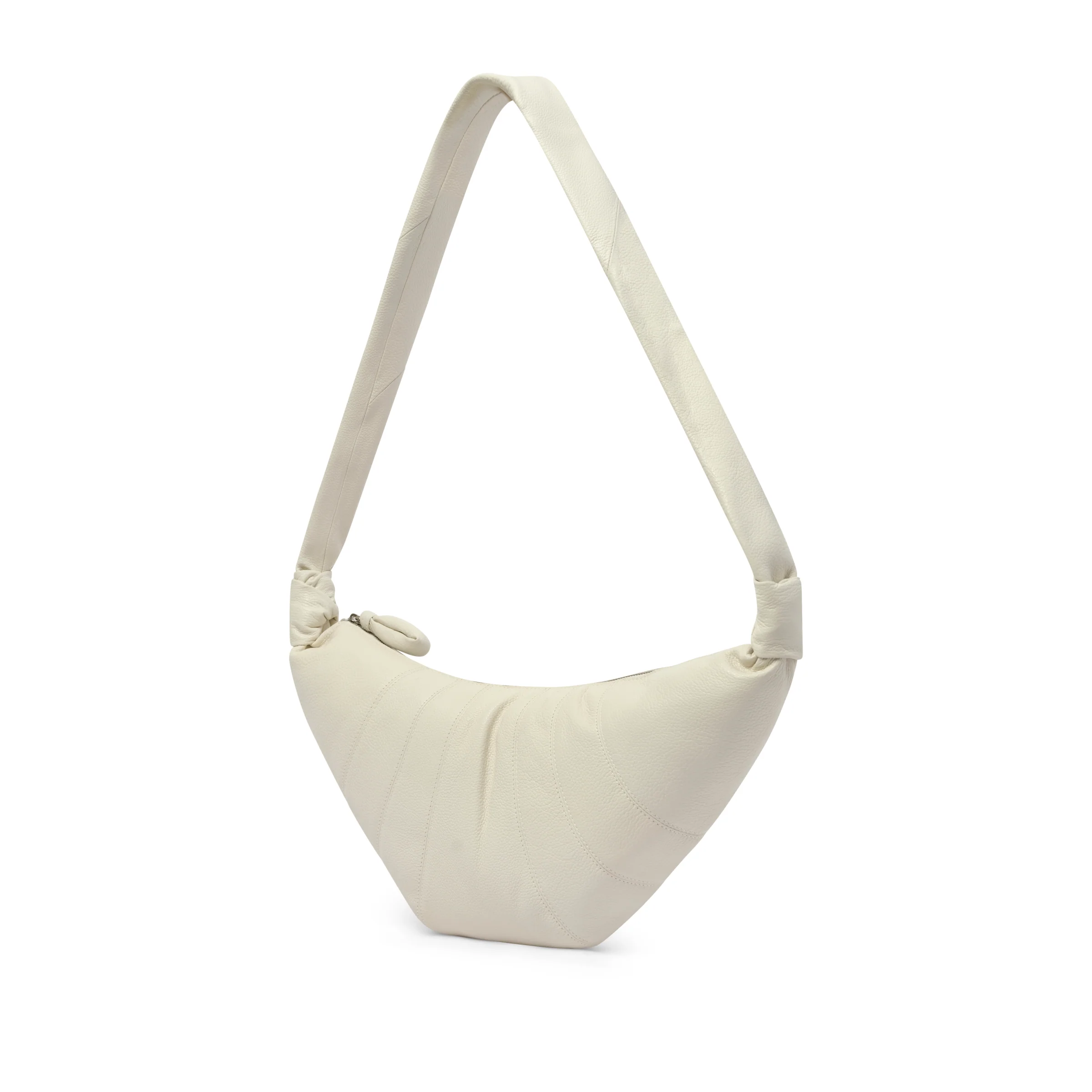 Cowhide Medium Croissant Bag in Chalk - Image 2
