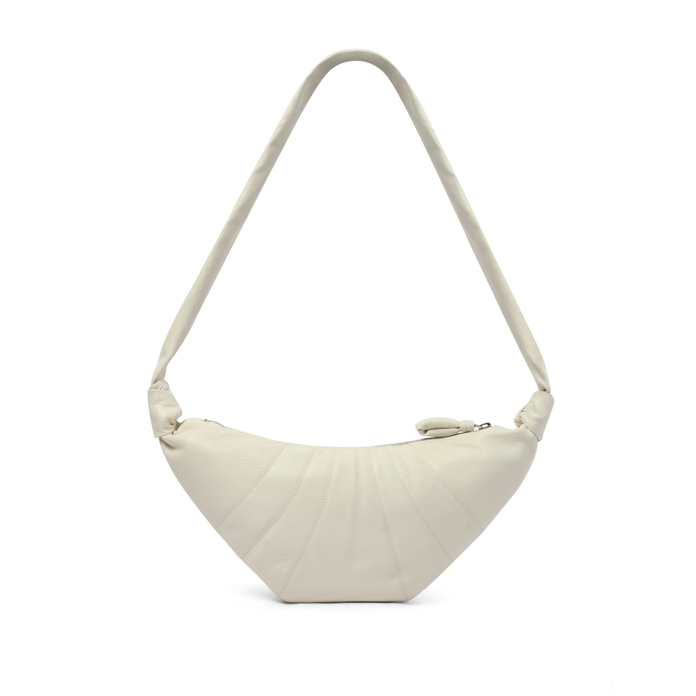 Cowhide Medium Croissant Bag in Chalk - Image 4