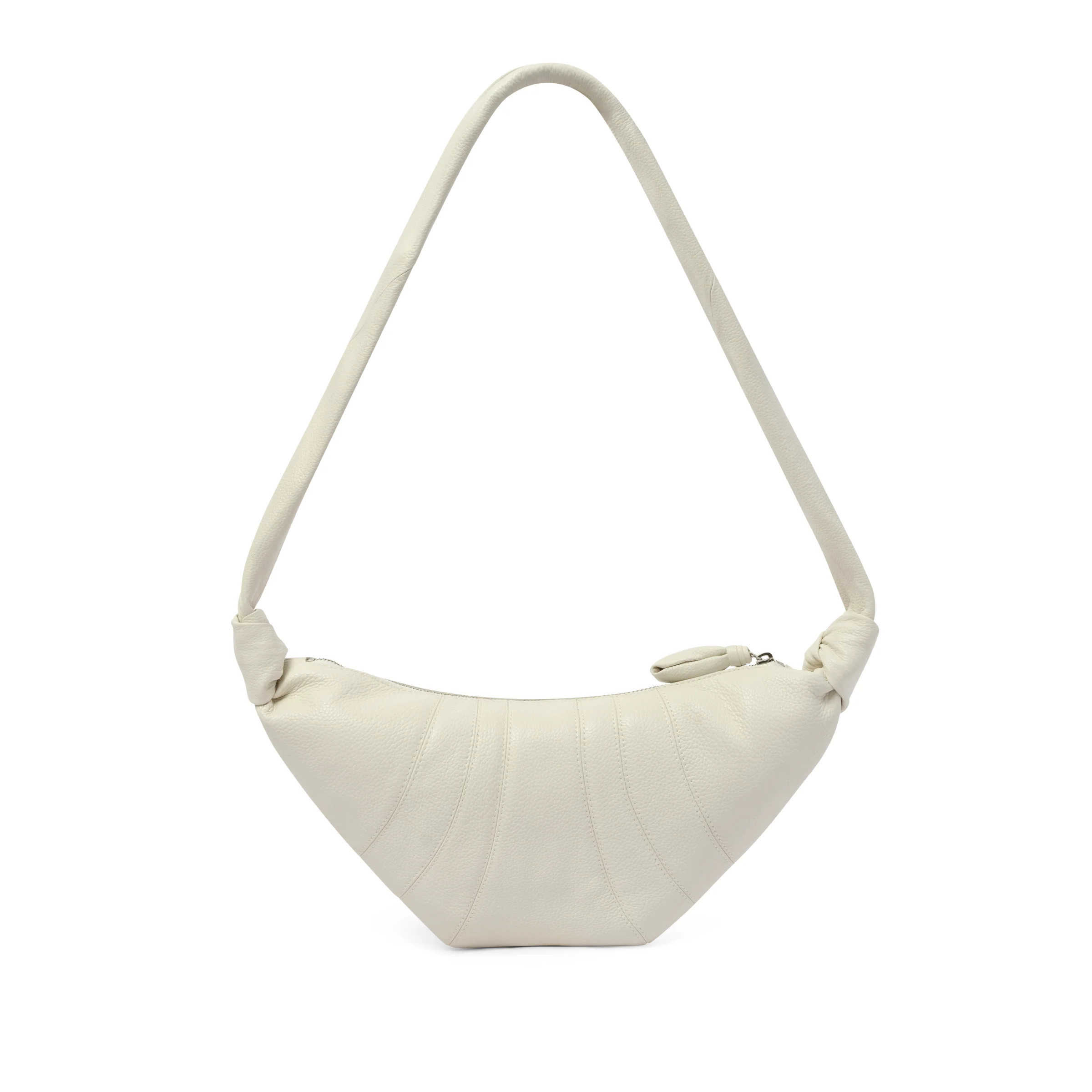 Cowhide Small Croissant Bag in Chalk - Image 4