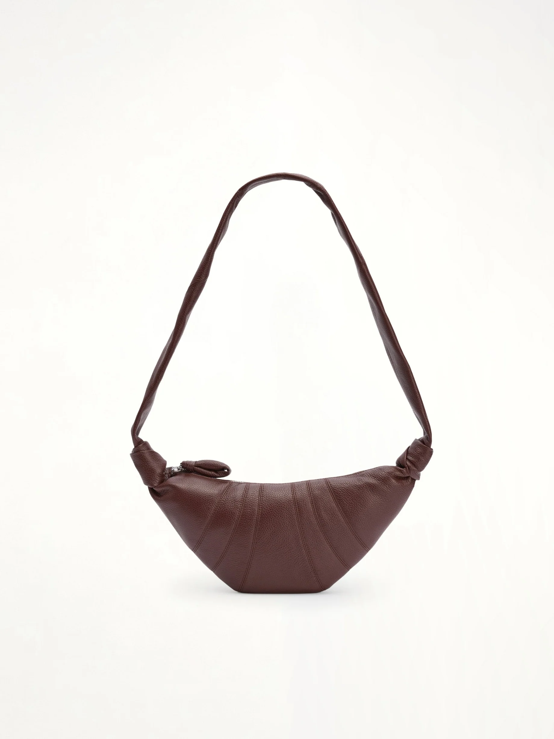 Cowhide Small Croissant Bag in Roasted Pecan
