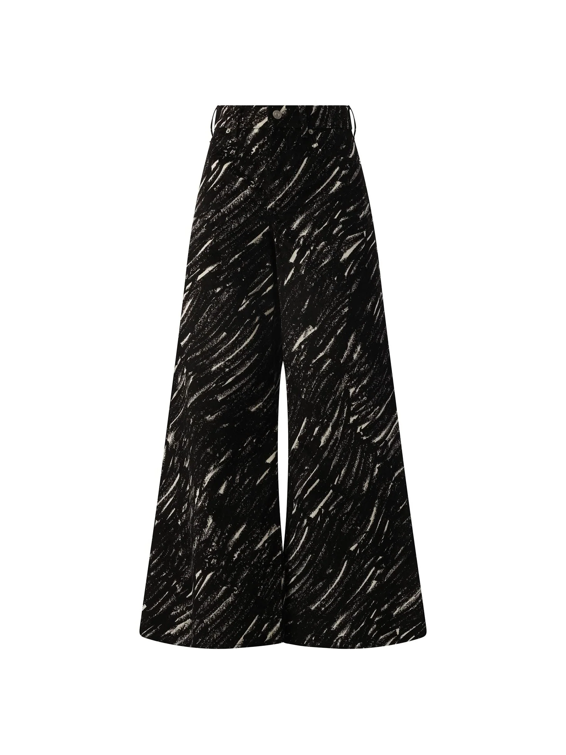 Crayon Flock Stretch Denim Pants in Black - Image 2