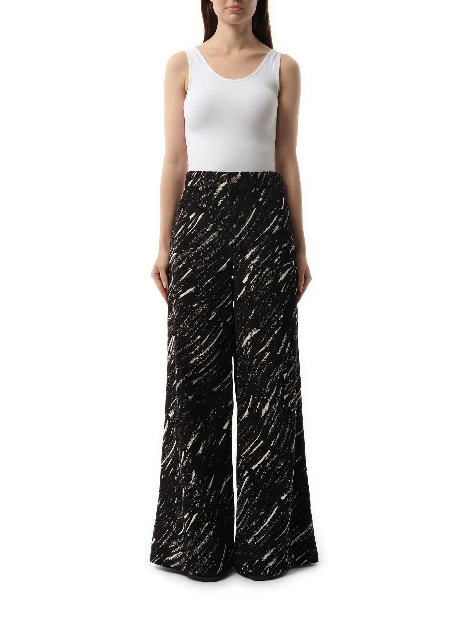 Crayon Flock Stretch Denim Pants in Black - Image 4