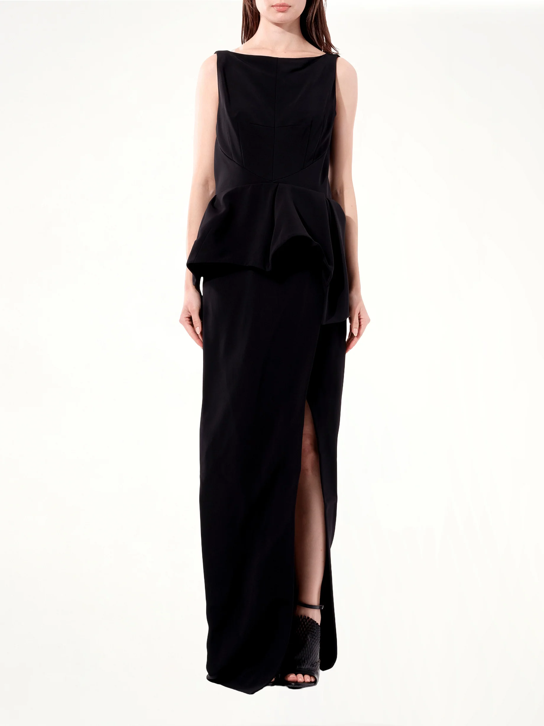 Crepe Dress in Black - Image 4