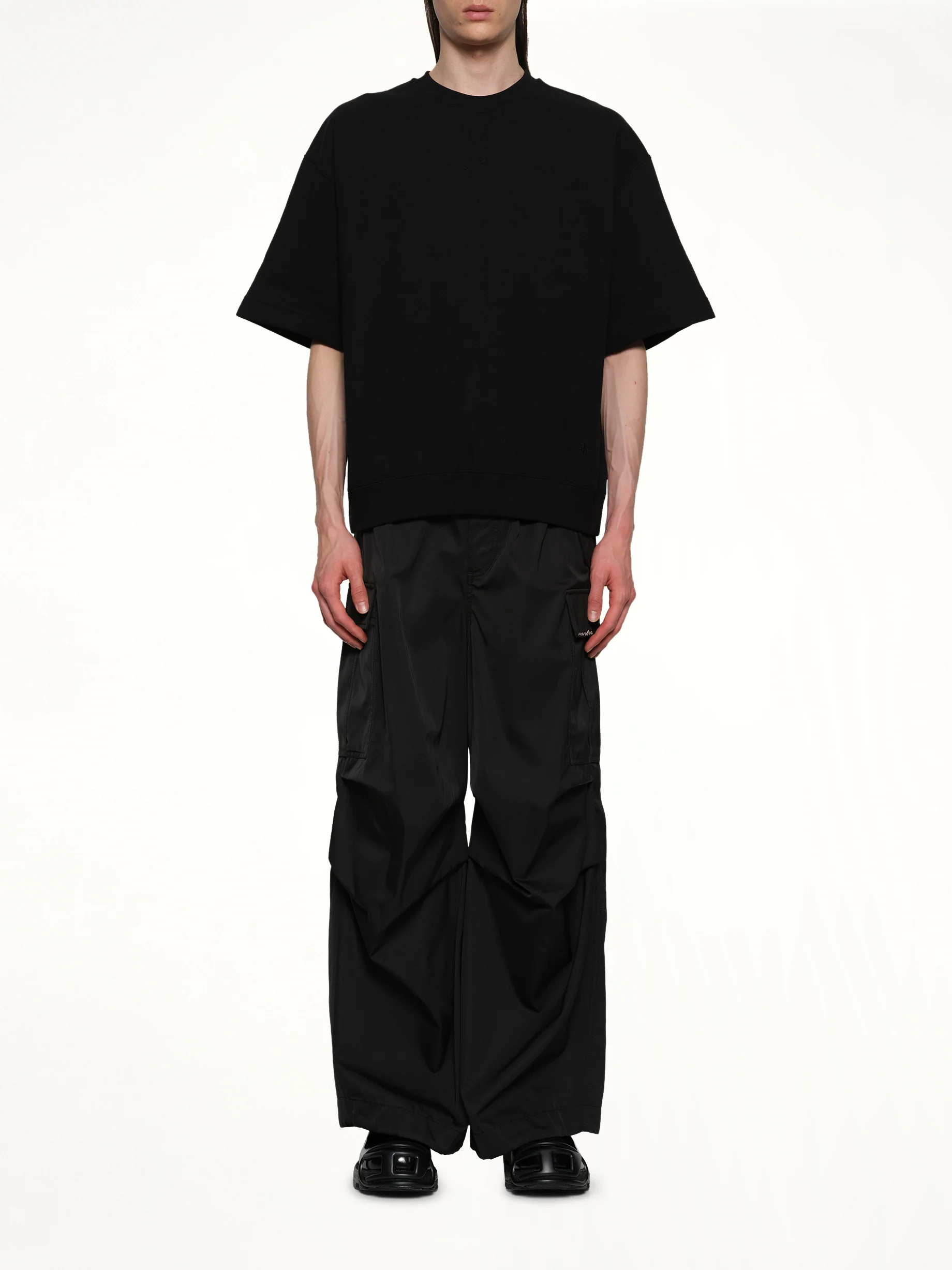 Crewneck Short Sleeve Sweatshirt in Black - Image 7
