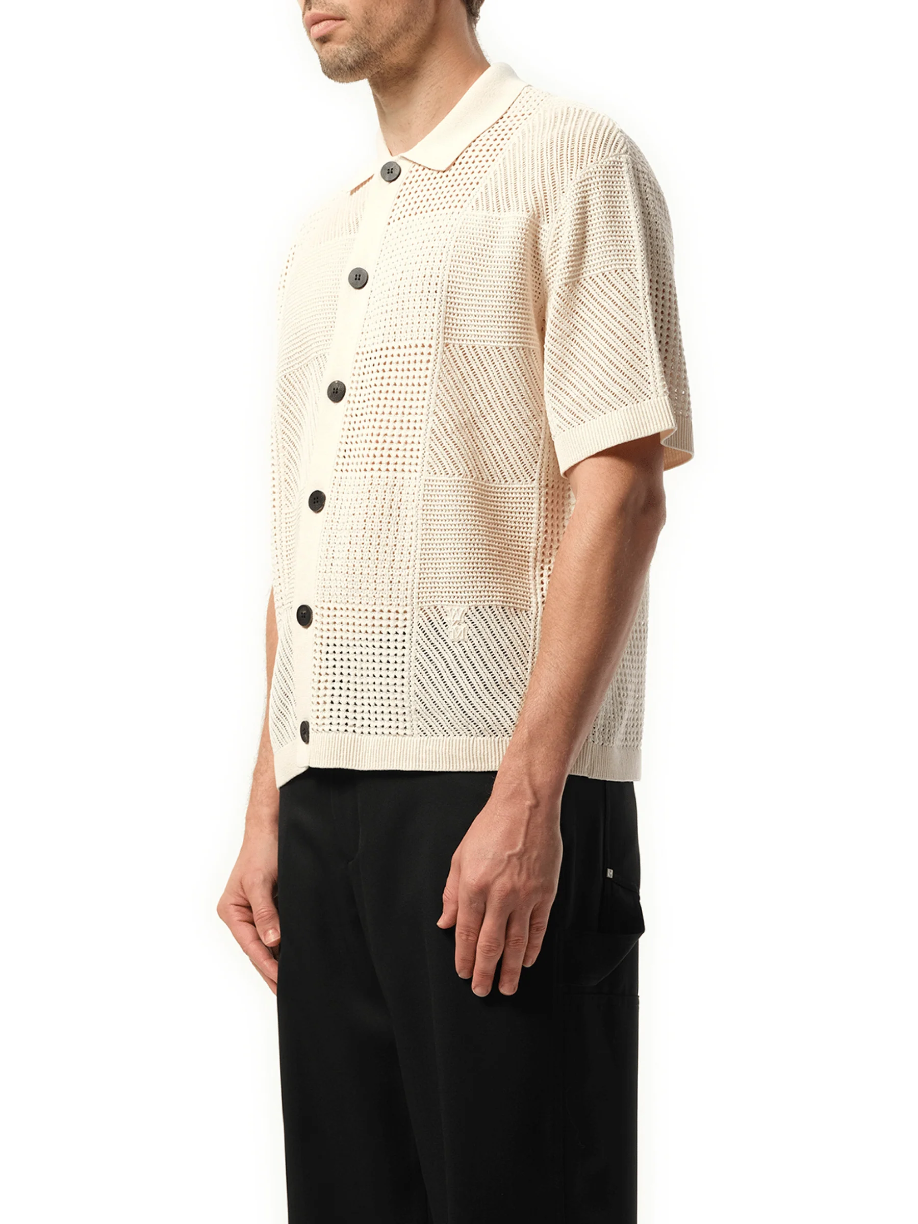 Crochet Shirt in Ivory - Image 5
