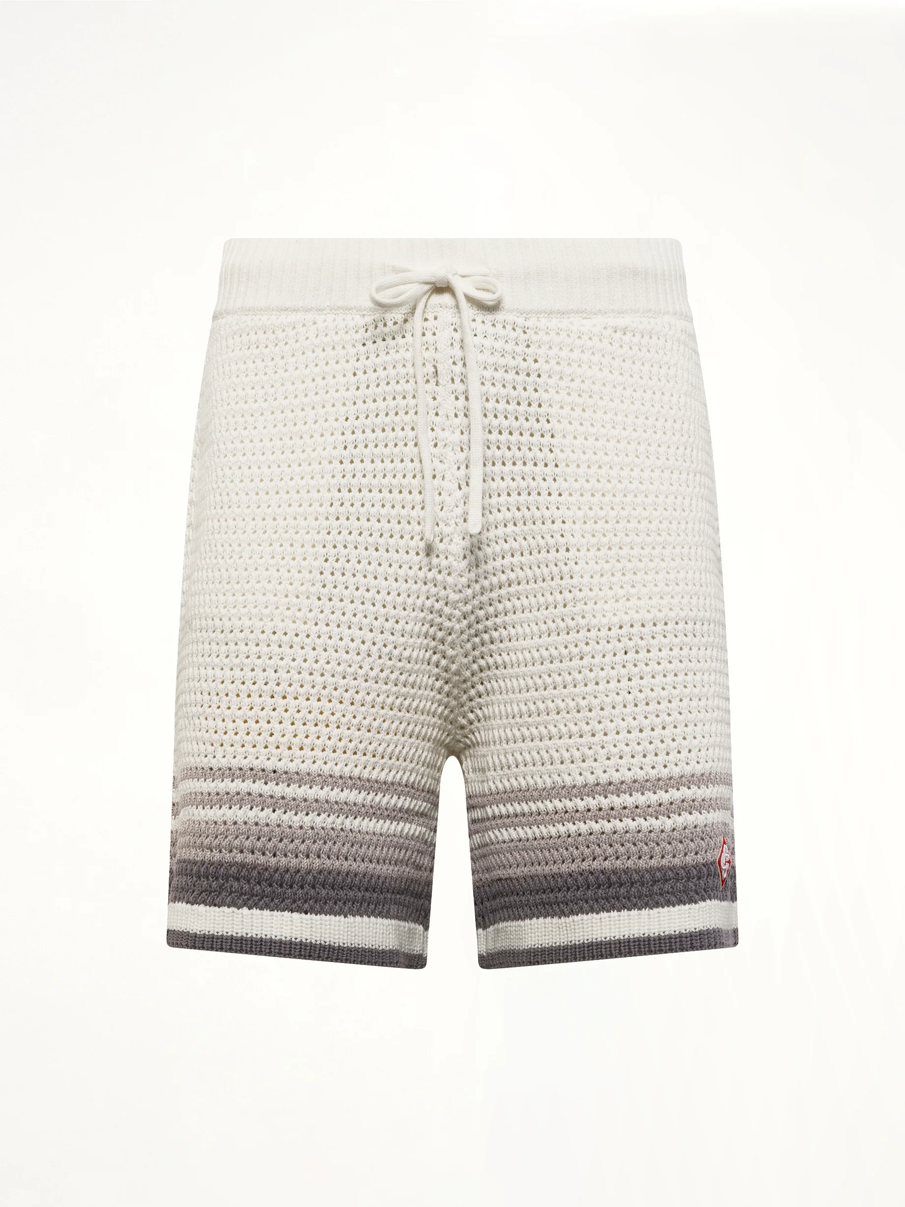 Crochet Shorts in White/Grey - Image 2