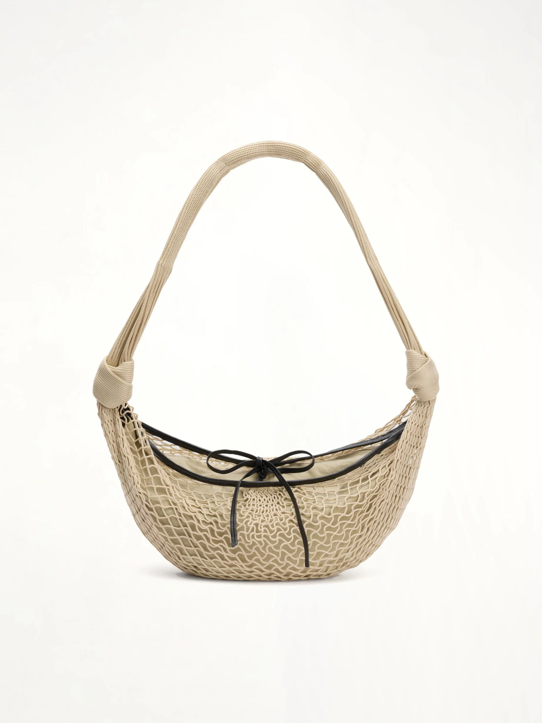 Croissant Filt Bag in Light Beige