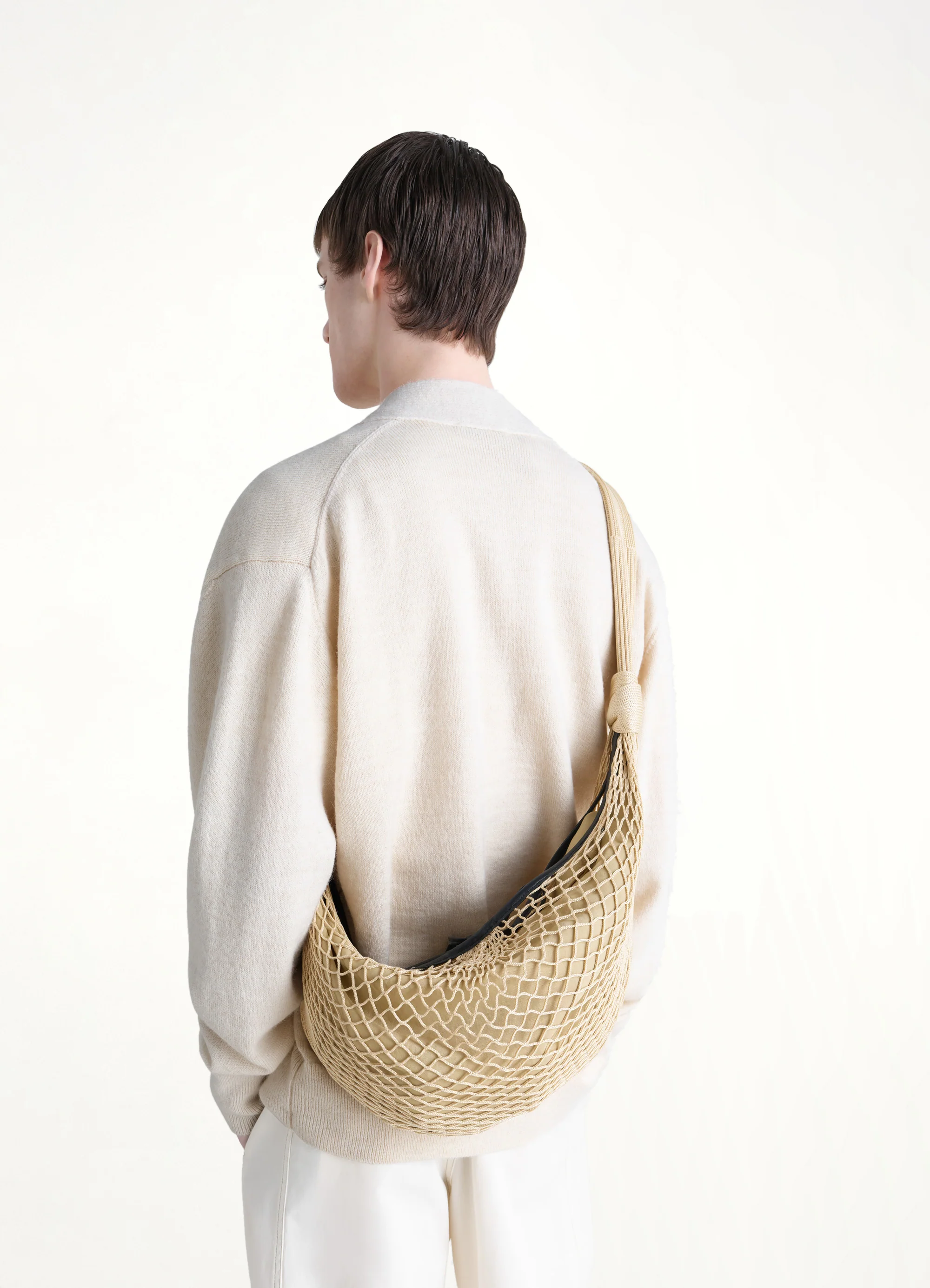 Croissant Filt Bag in Light Beige - Image 4