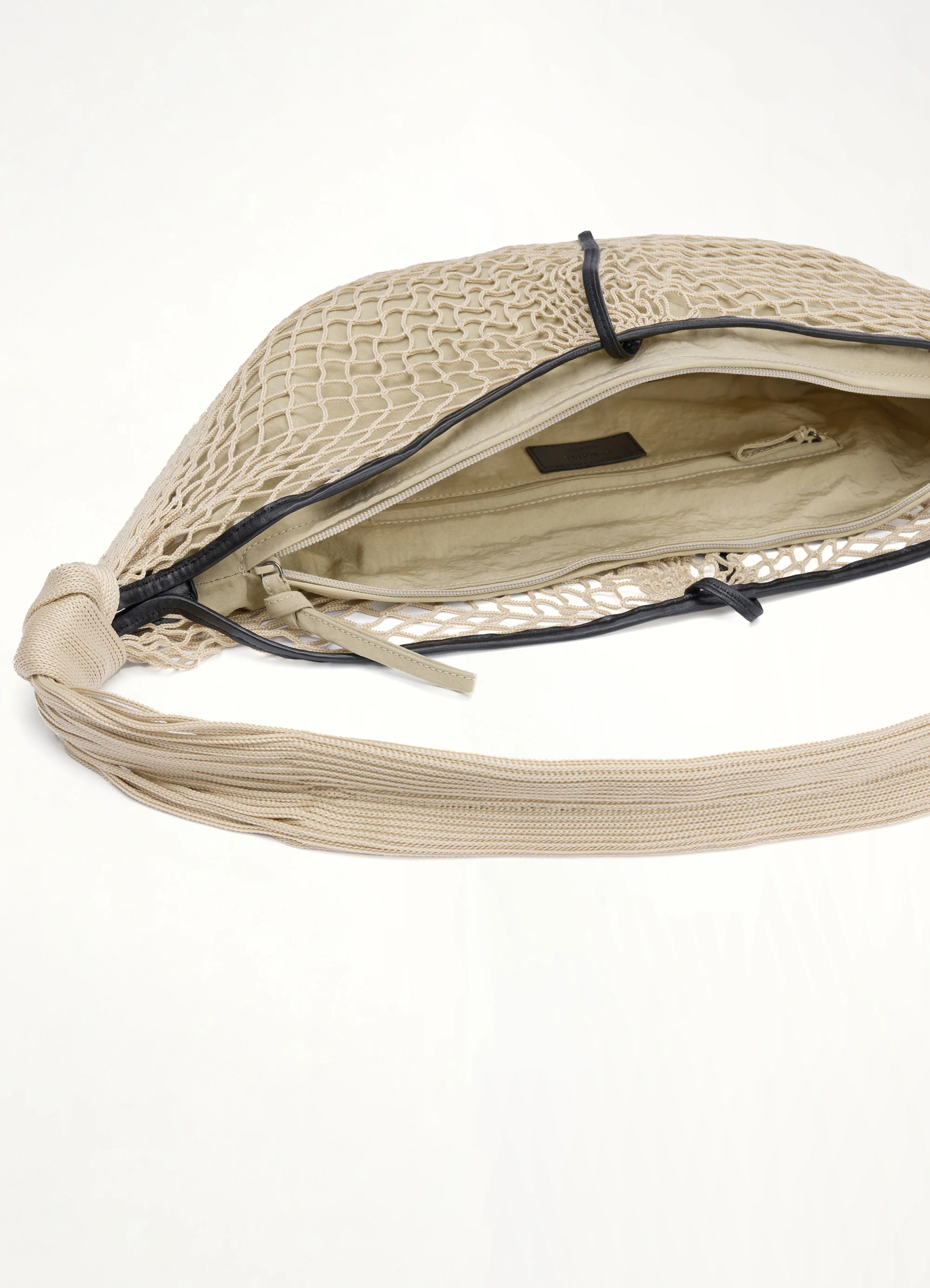 Croissant Filt Bag in Light Beige - Image 5