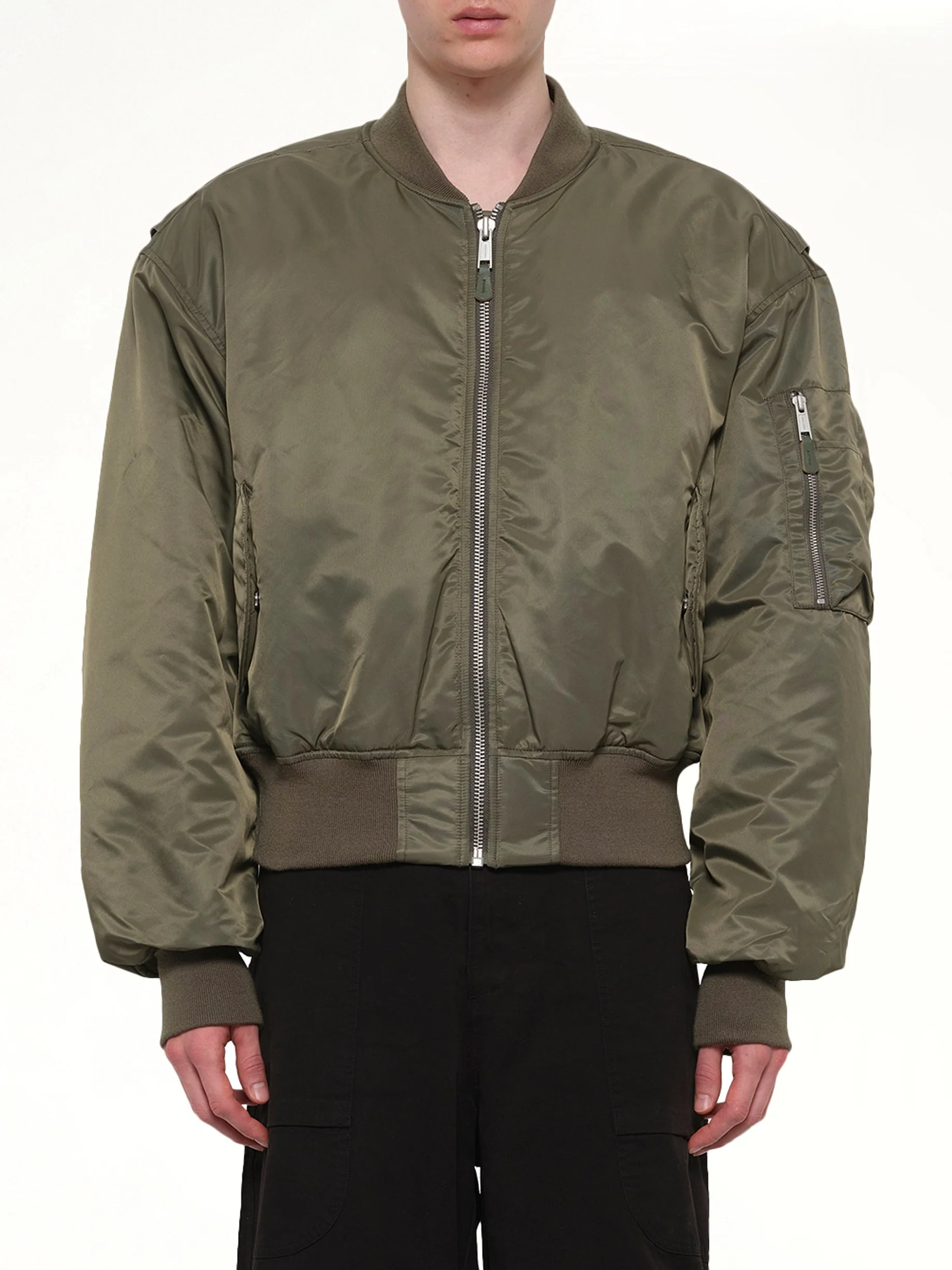 Cropped Broad Bomber in Khaki