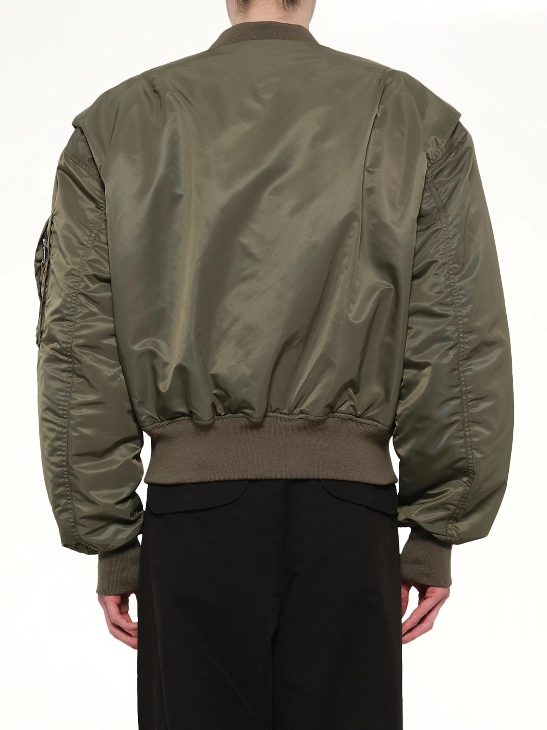 Cropped Broad Bomber in Khaki - Image 5