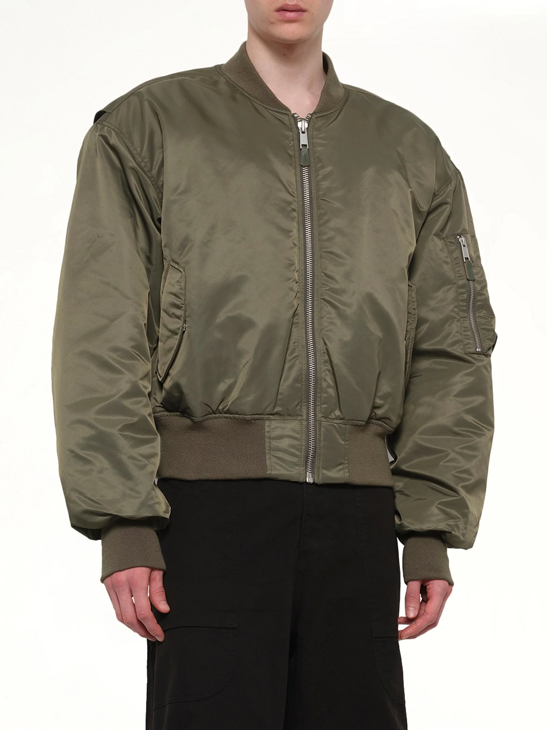 Cropped Broad Bomber in Khaki - Image 6