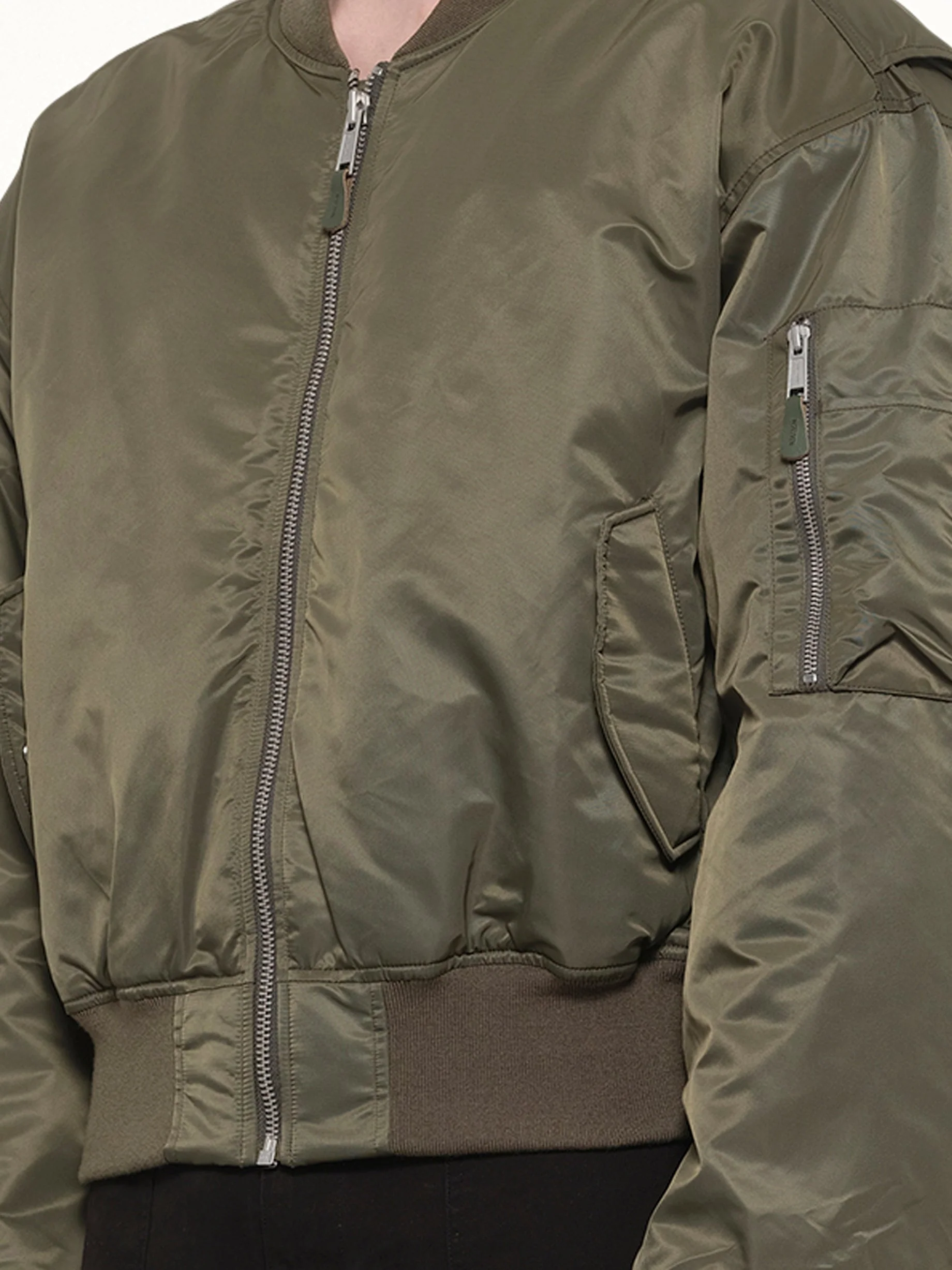 Cropped Broad Bomber in Khaki - Image 8