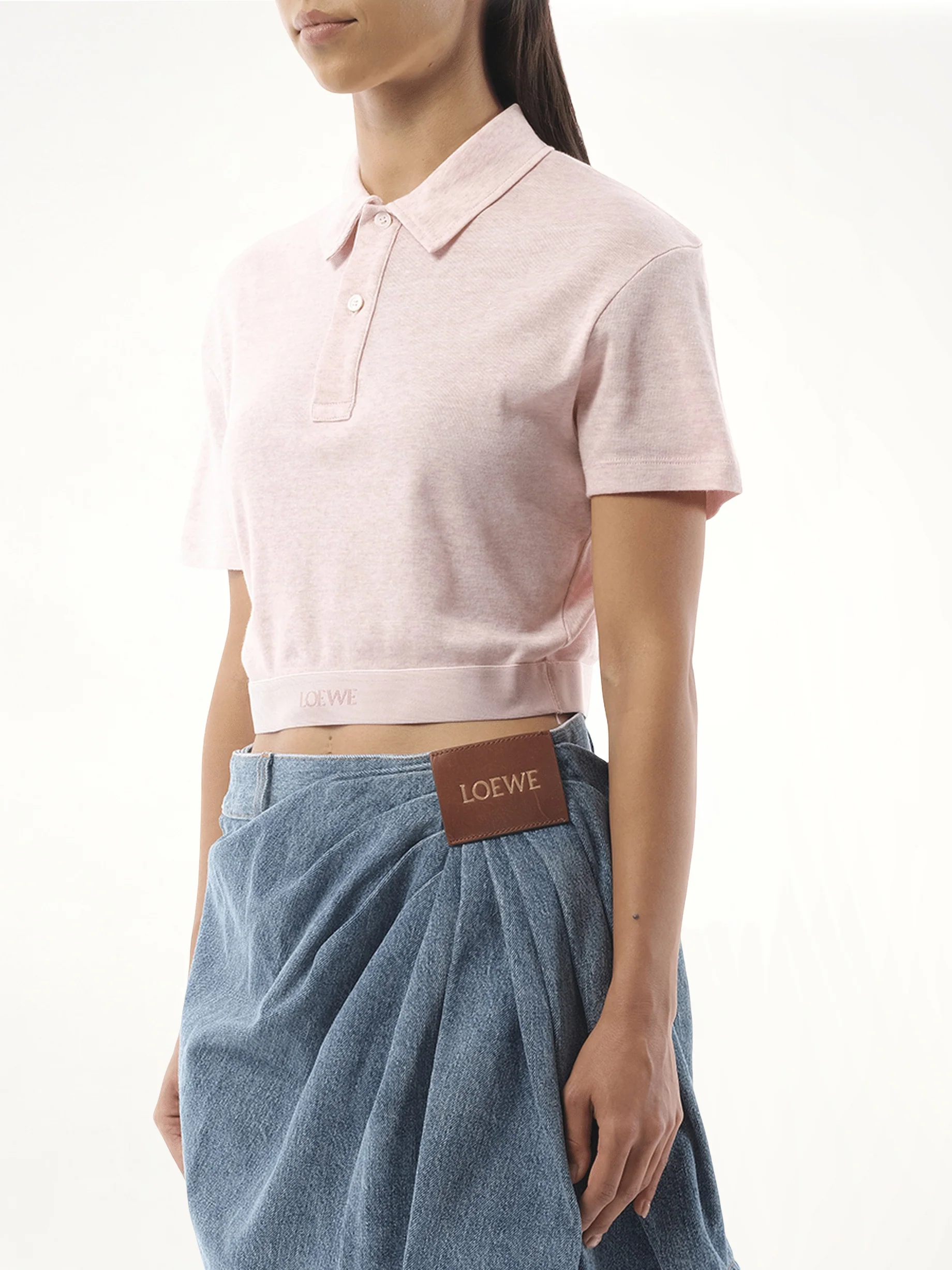 Cropped Polo in Pink - Image 5