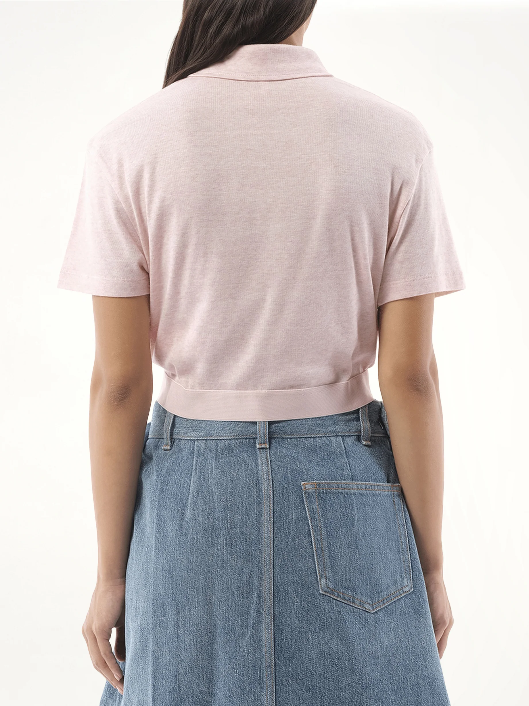 Cropped Polo in Pink - Image 6