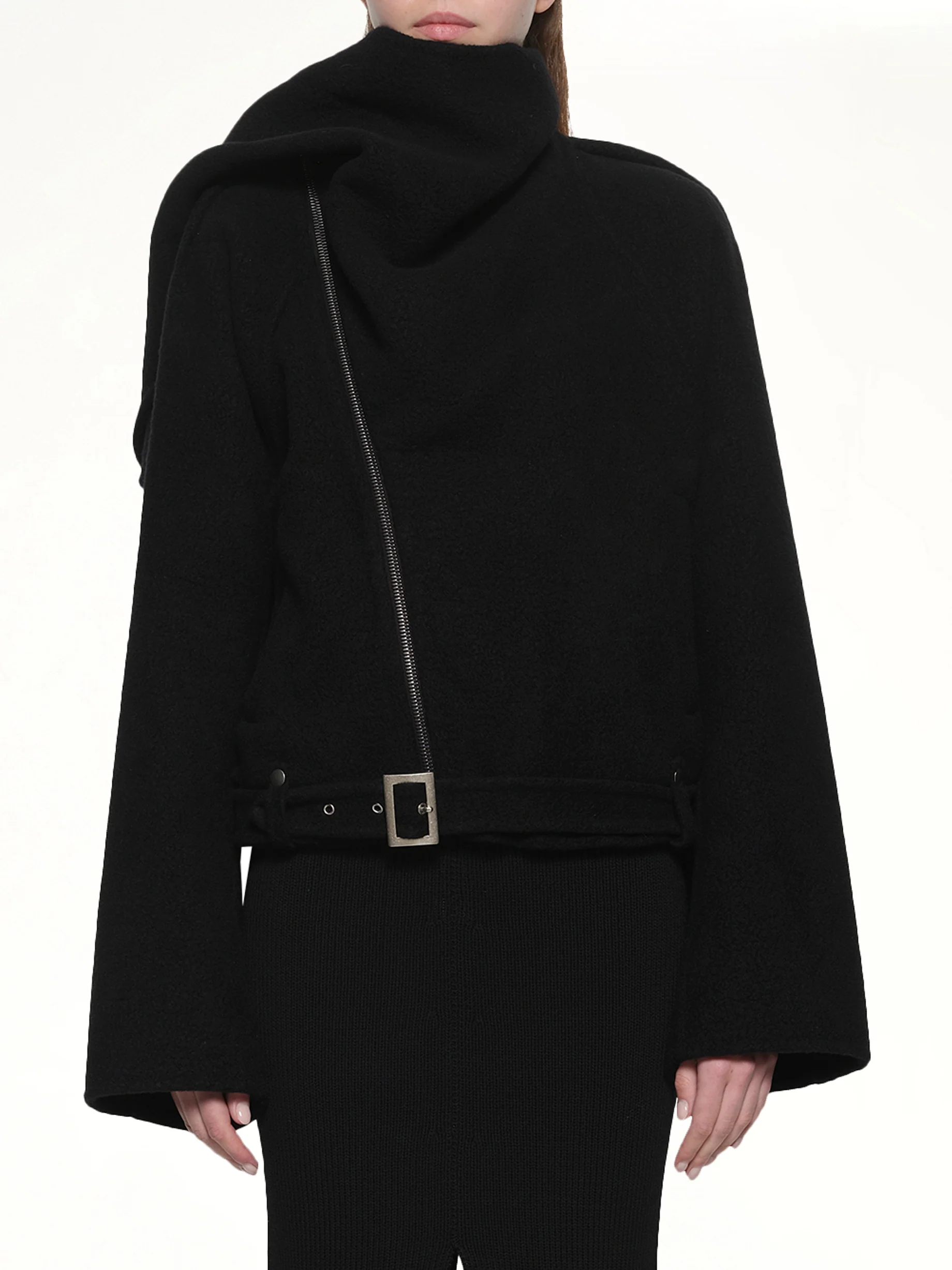 Cropped Scarf Flight in Black