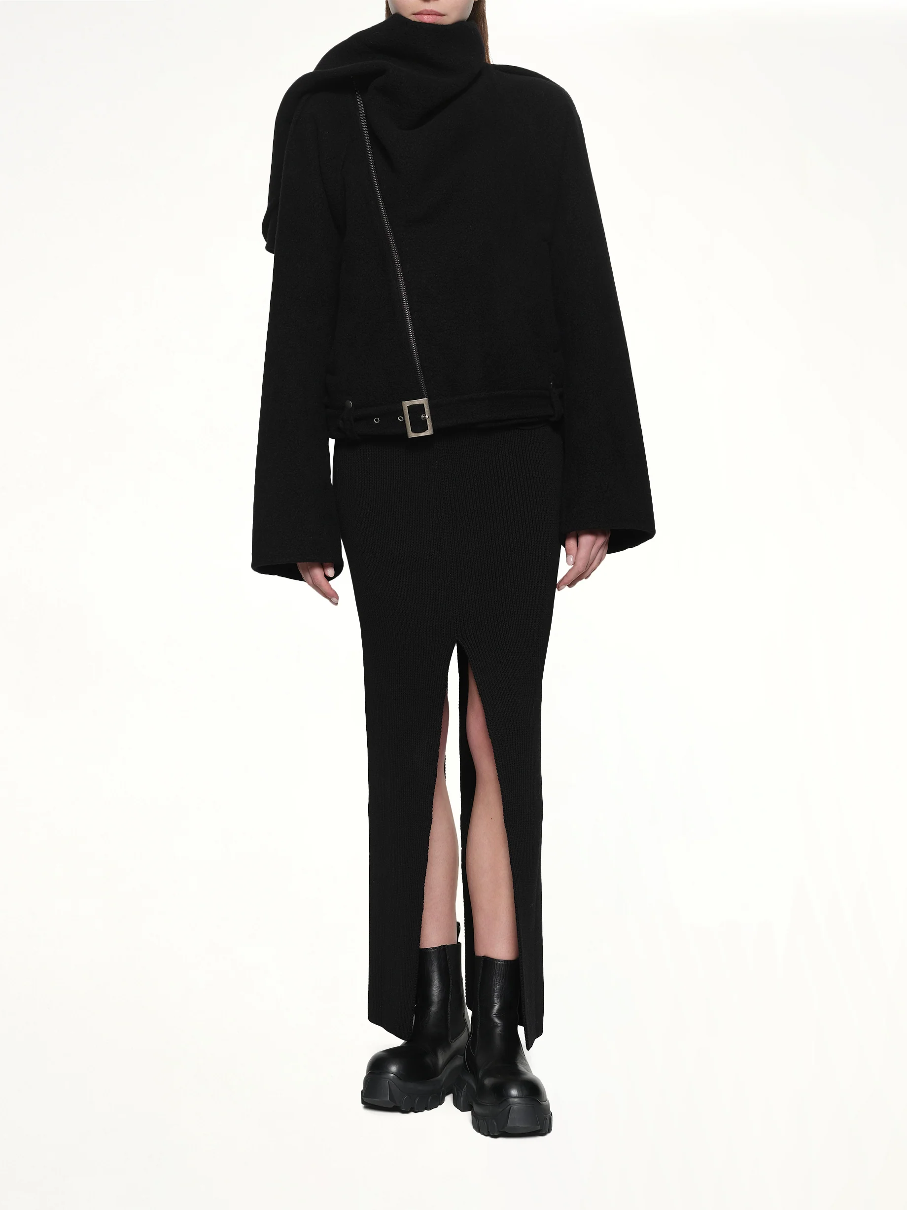 Cropped Scarf Flight in Black - Image 4