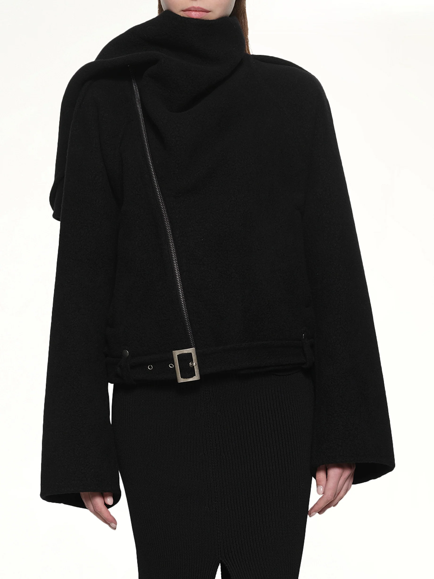 Cropped Scarf Flight in Black - Image 6