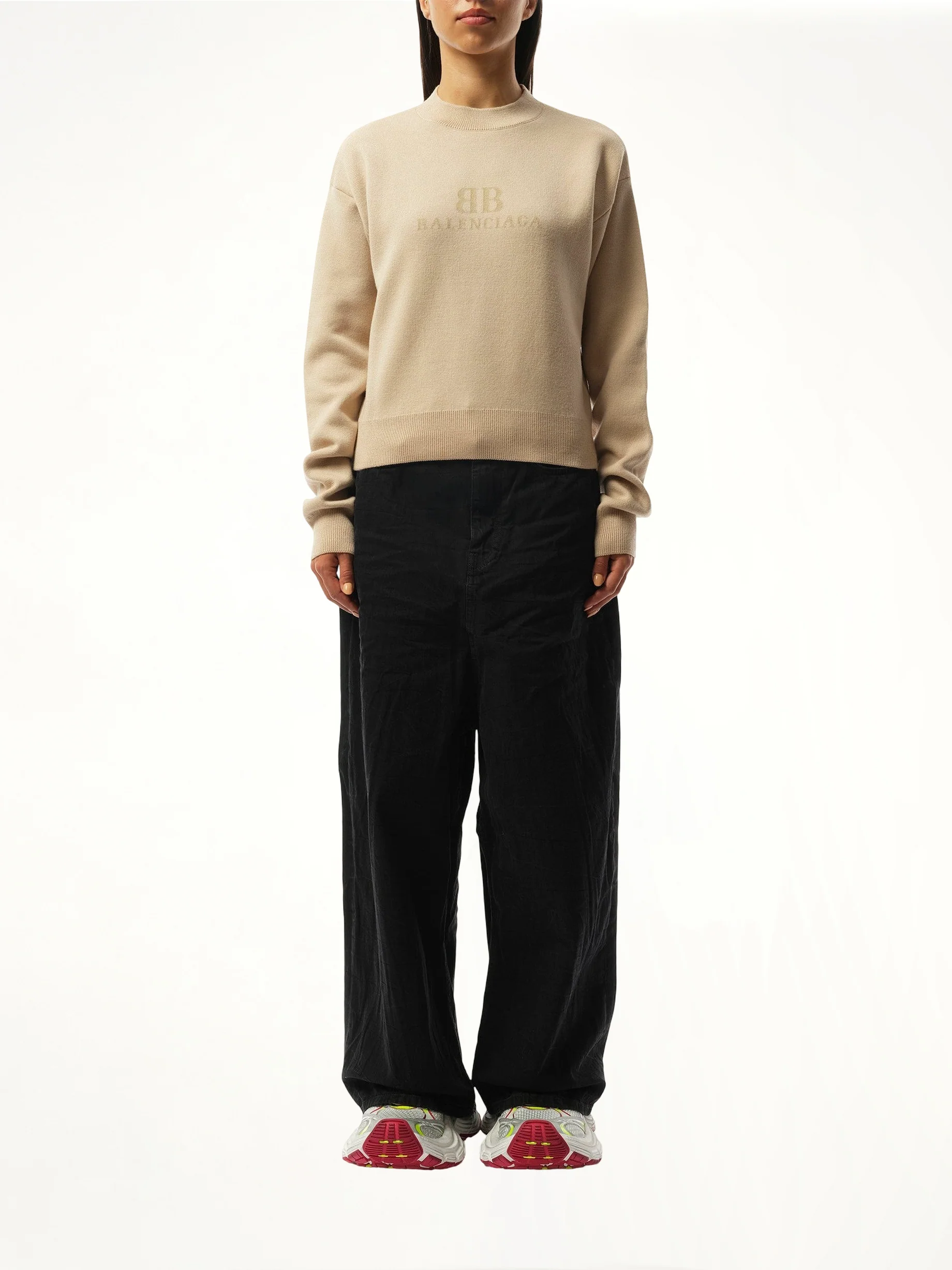 Cropped Sweater in Beige - Image 4