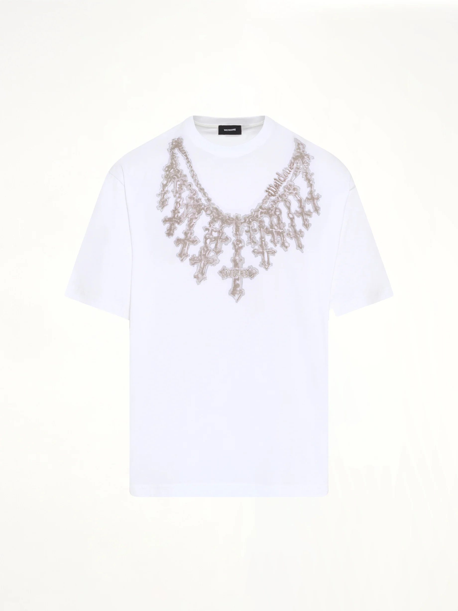 Cross Necklace T-Shirt in White - Image 2