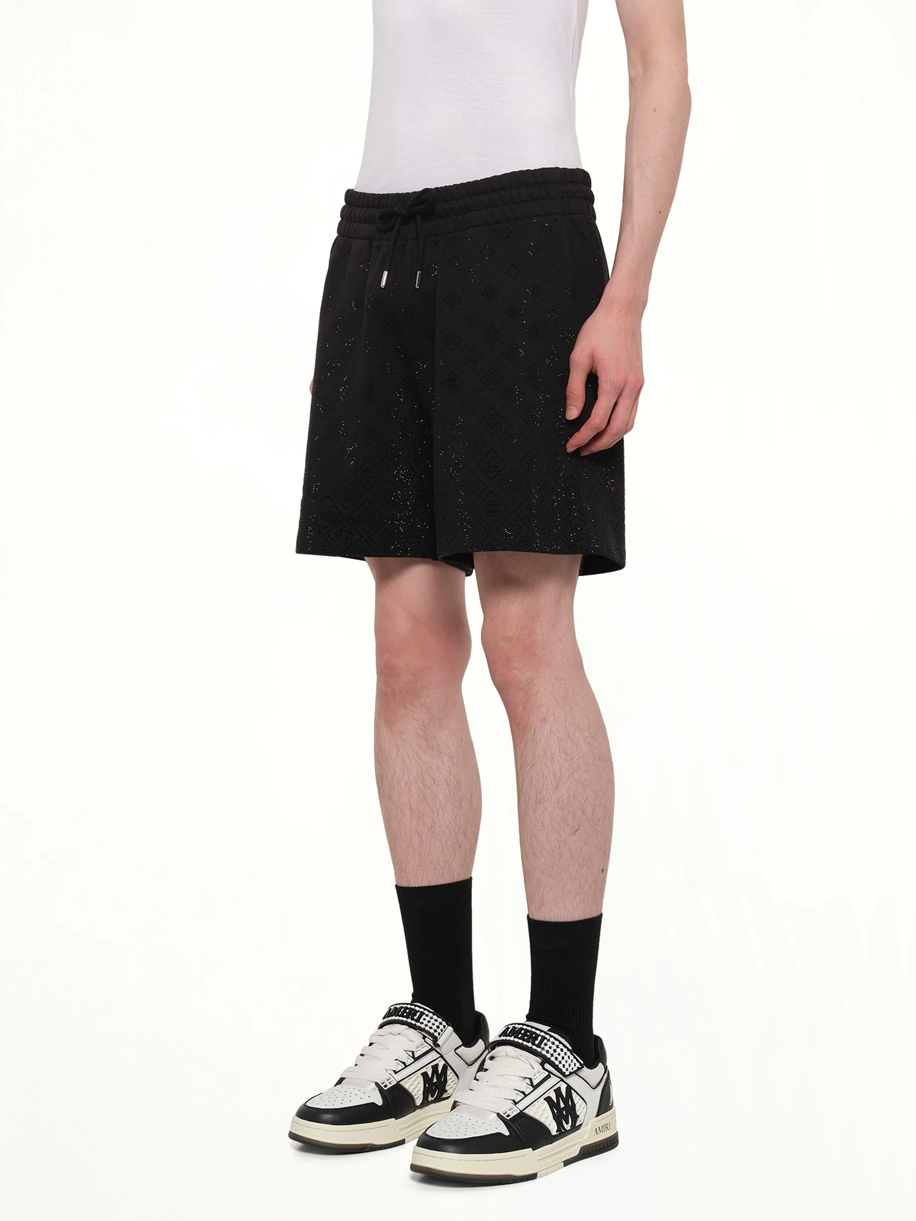Crystal Monogram Sweatshort in Black - Image 3