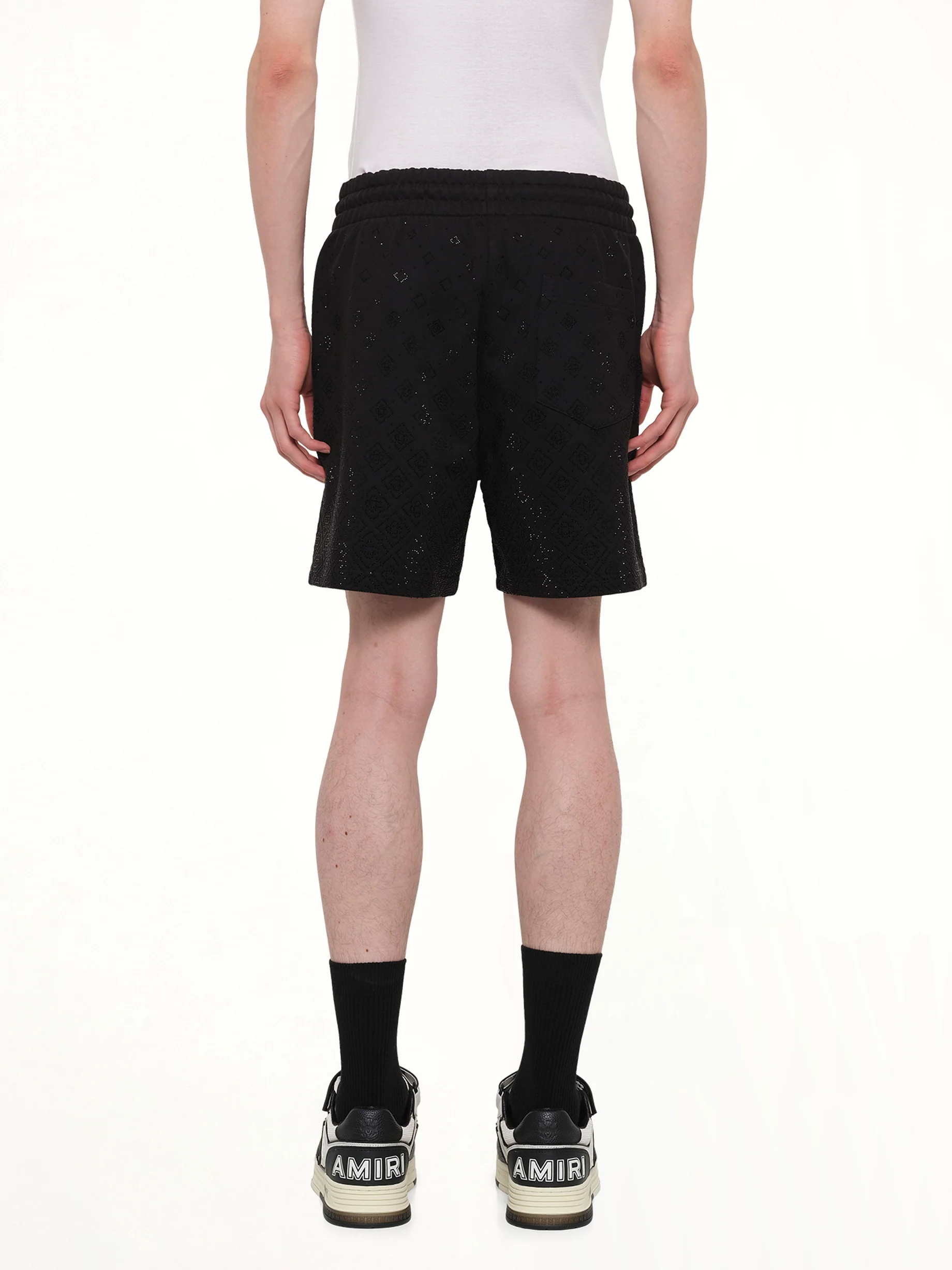 Crystal Monogram Sweatshort in Black - Image 5