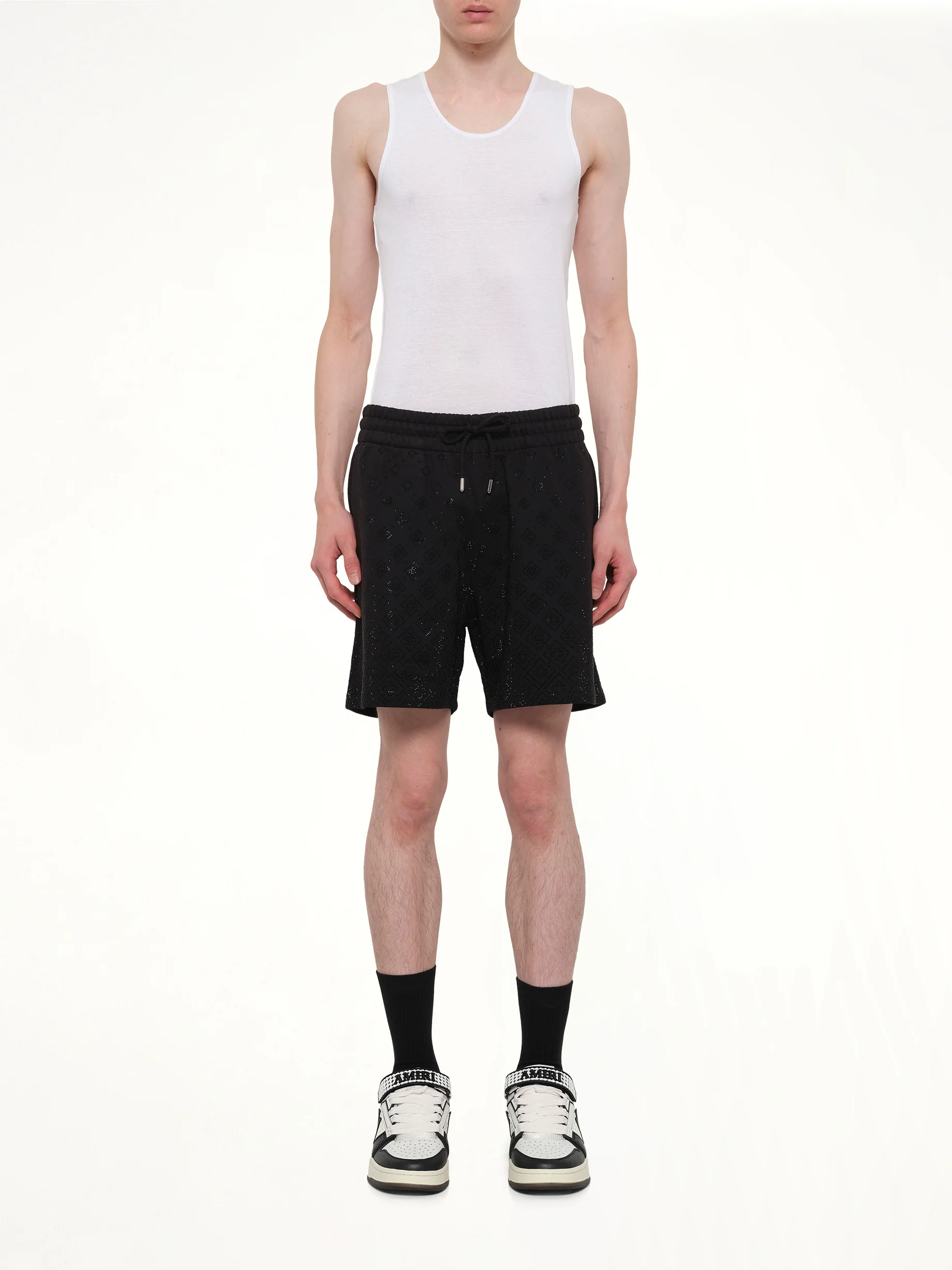 Crystal Monogram Sweatshort in Black - Image 7
