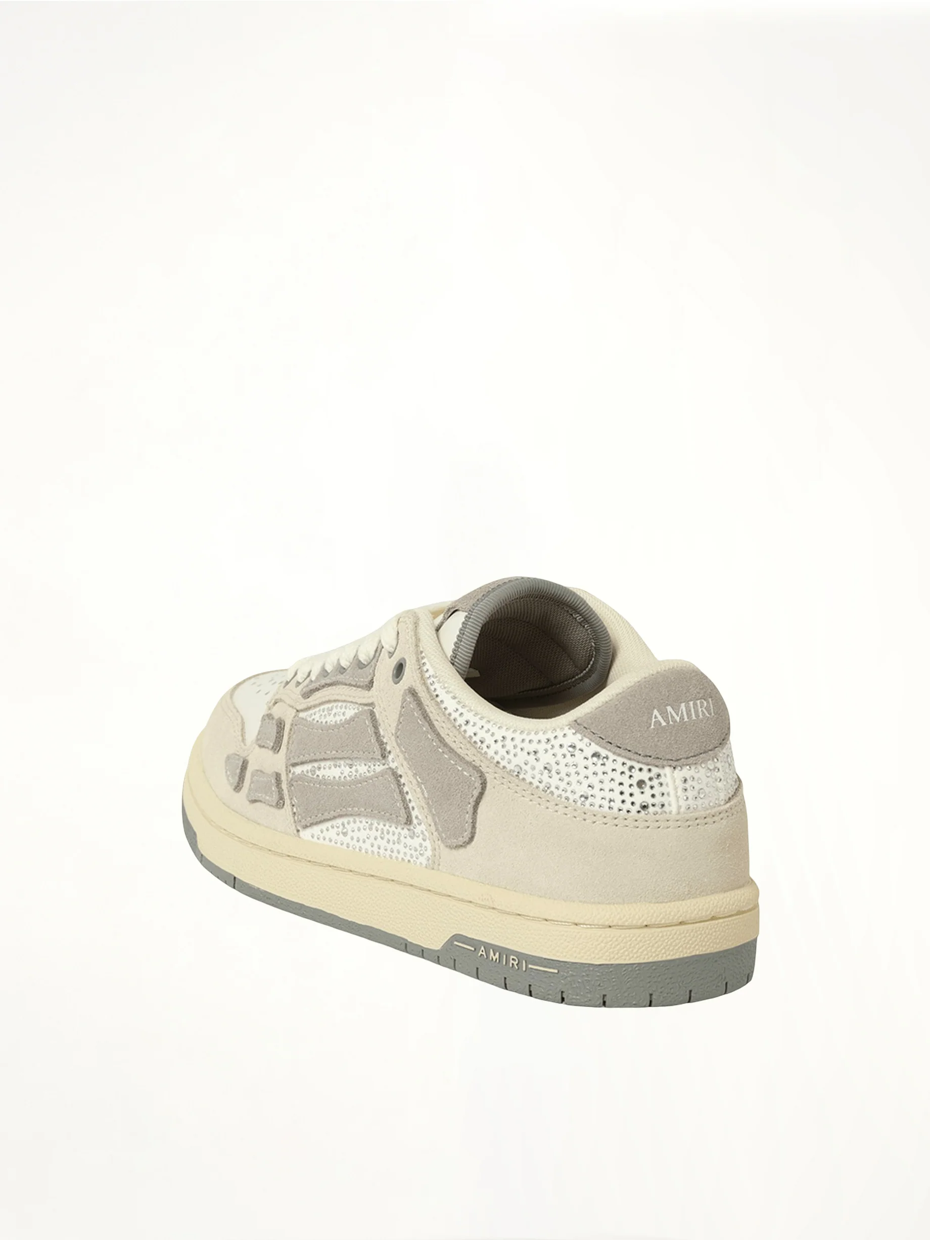 Crystal Suede Skeleton Top Low Sneaker in Birch - Image 3