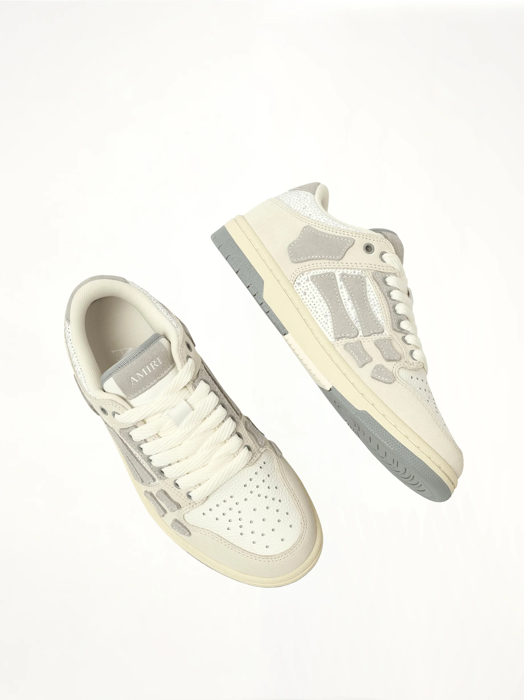 Crystal Suede Skeleton Top Low Sneaker in Birch - Image 4
