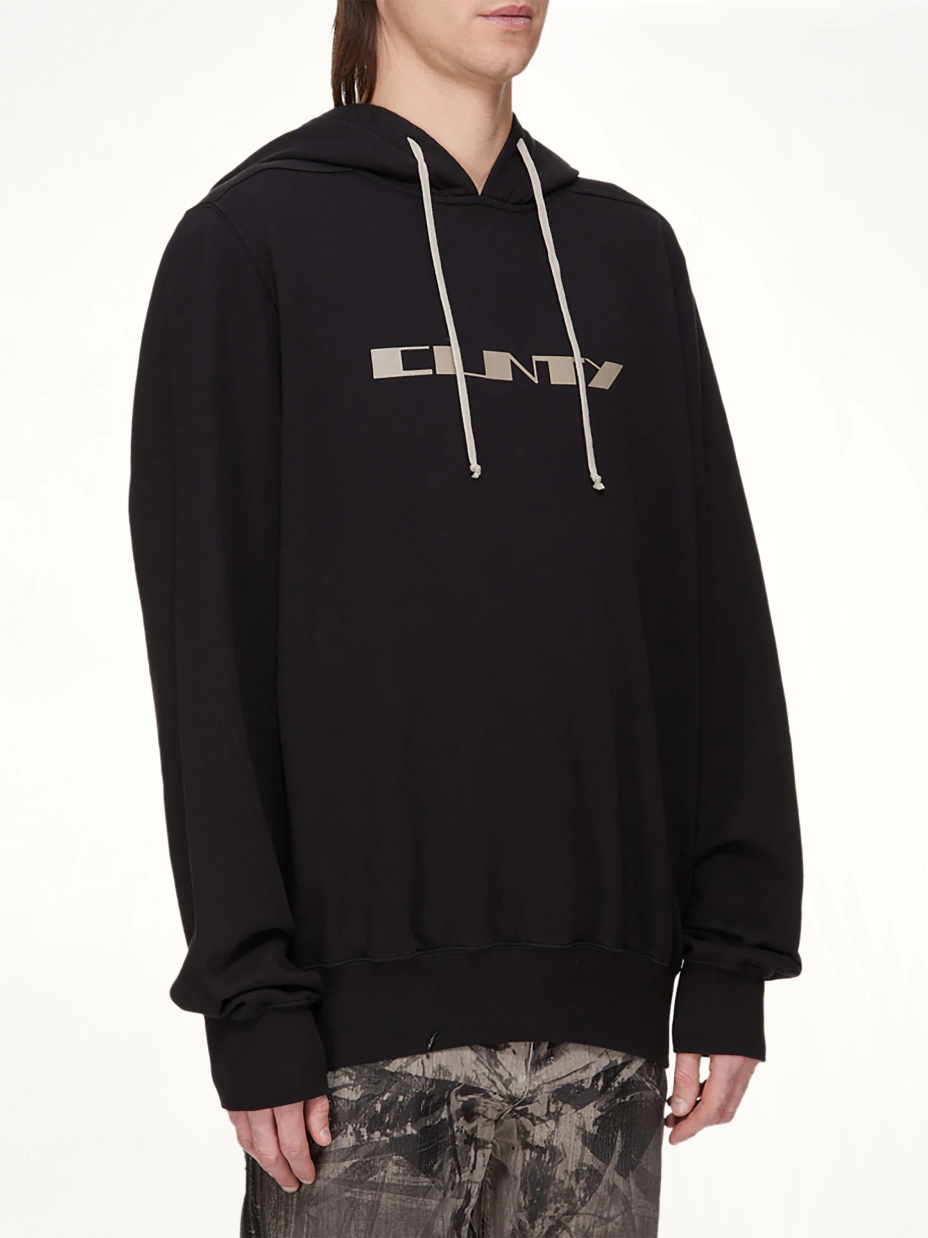 Cunty Oversize Hoodie in Black/Pearl - Image 3