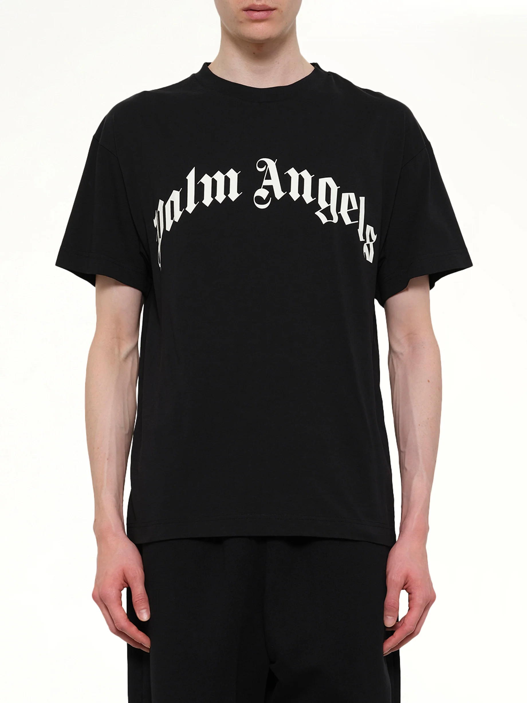 Curved Logo Regular T-Shirt in Black/Off White