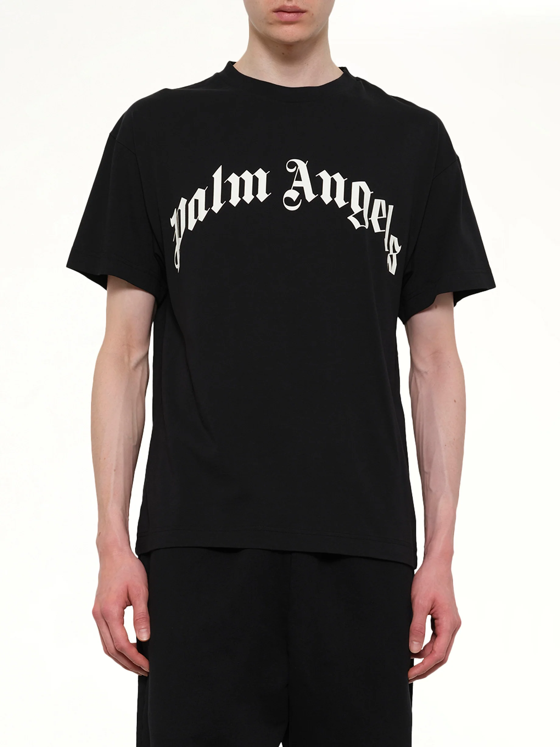 Curved Logo Regular T-Shirt in Black/Off White - Image 6