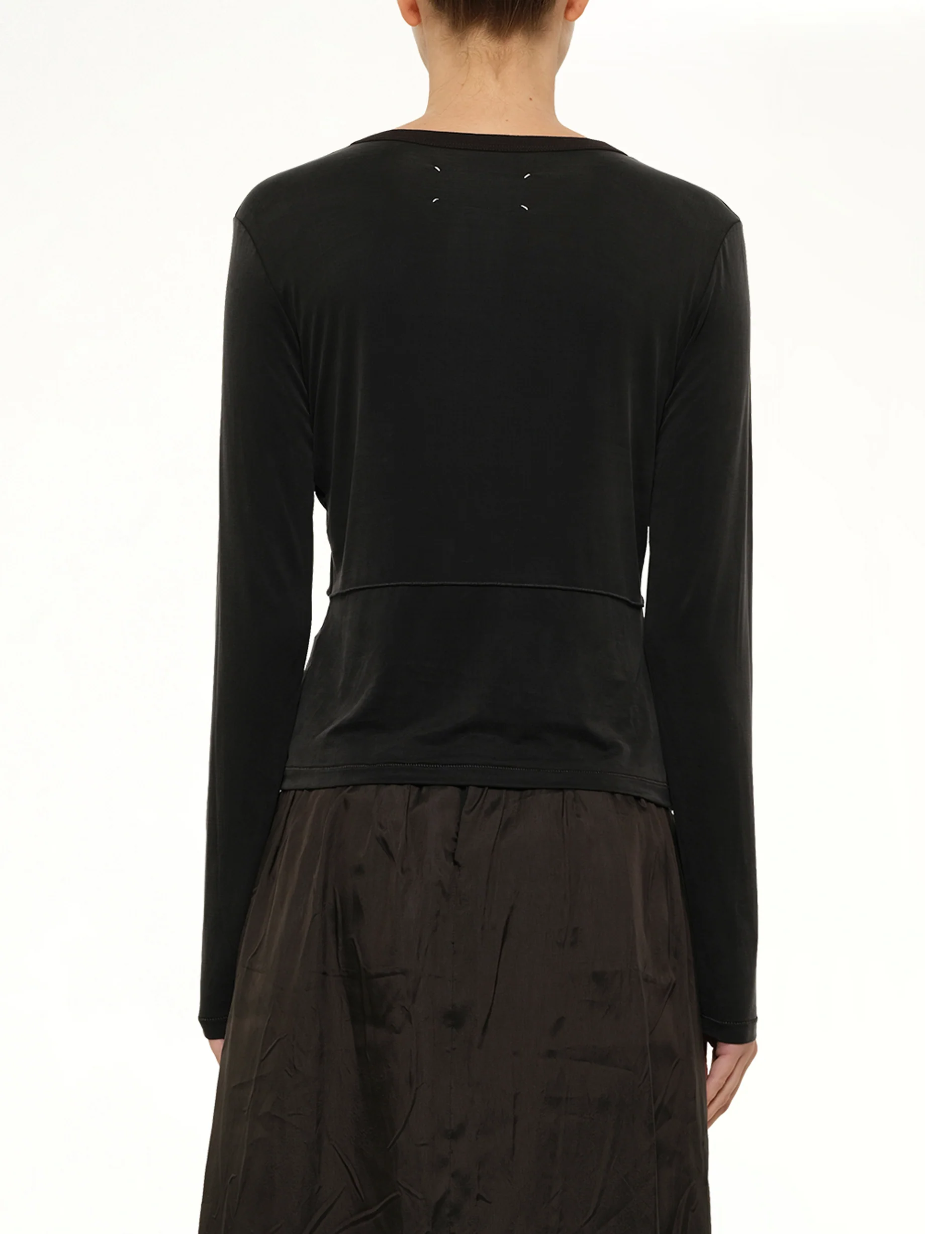 Cut-out Long Sleeve T-Shirt in Black - Image 5