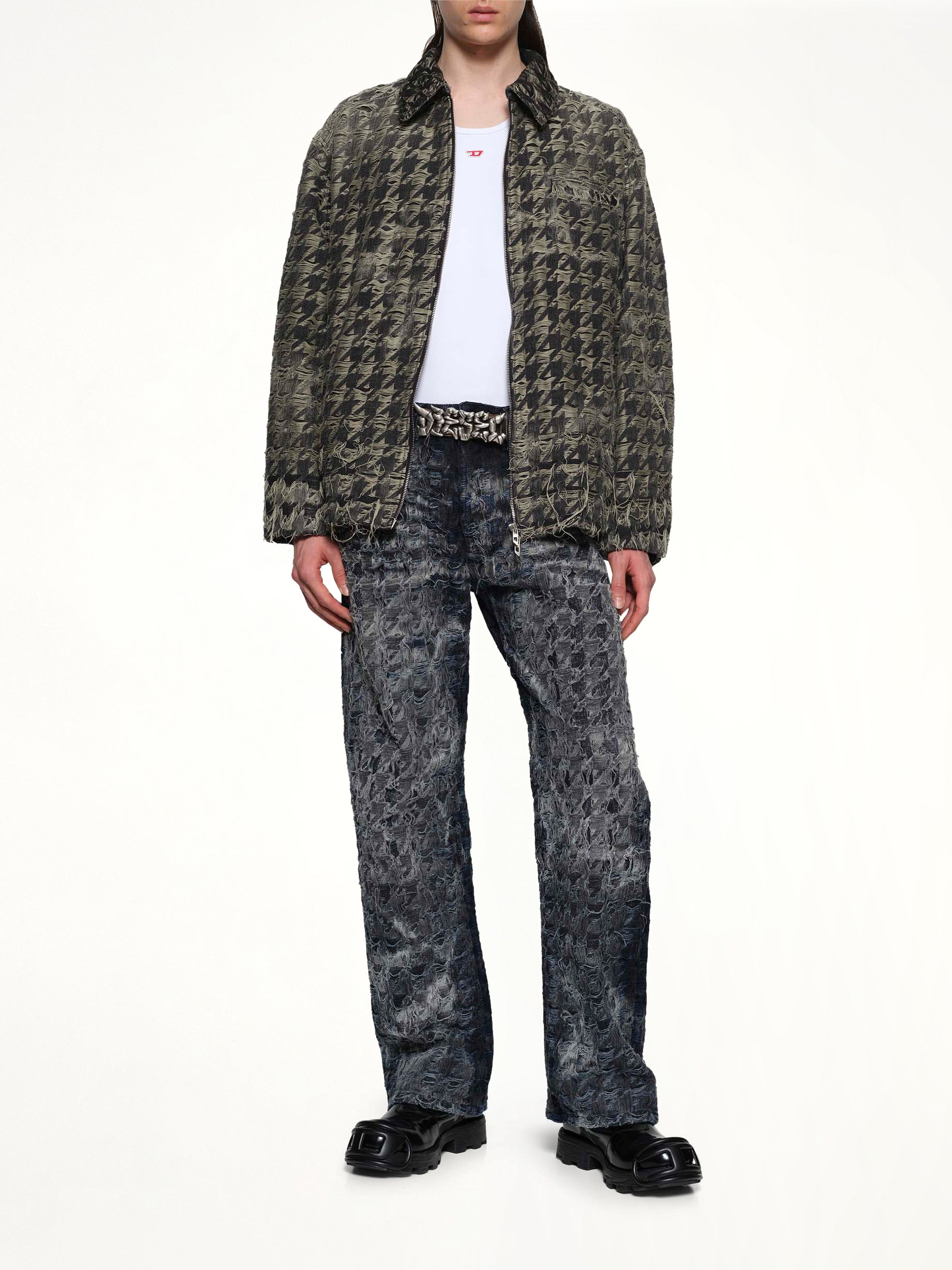 D-ELMO-FSH Runway Denim Jacket in Black - Image 4