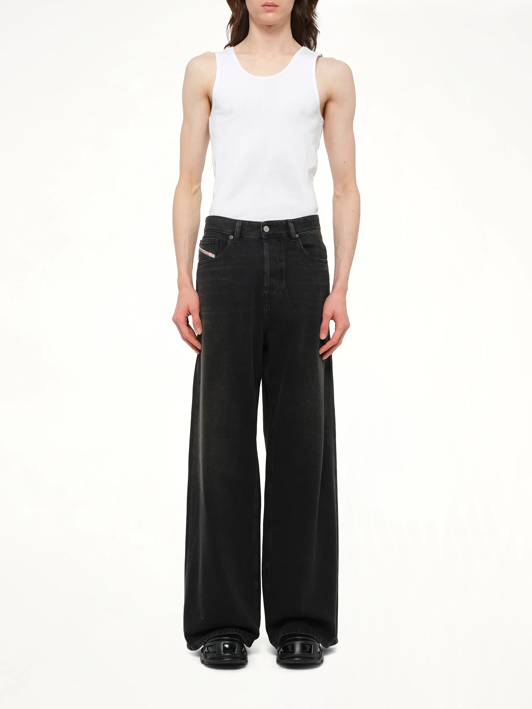 D-RISE Wide Jeans in Black/Dark Grey - Image 7