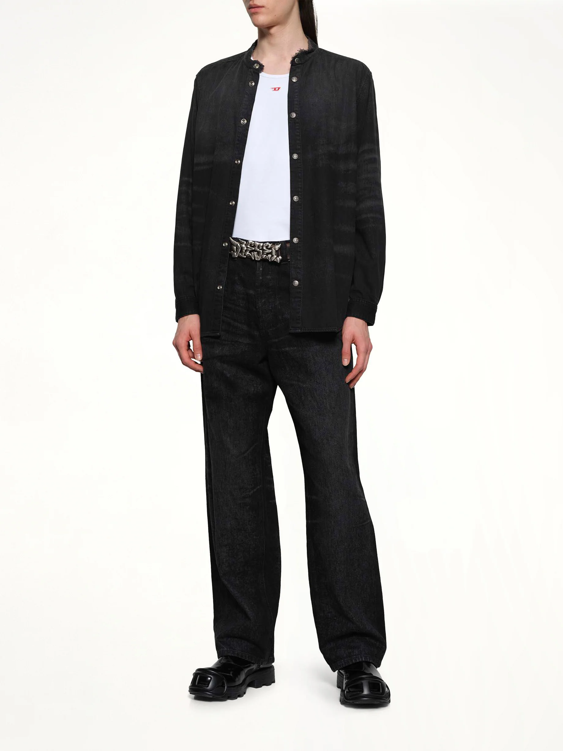 D-SIMPLY-FSH Runway Shirt in Black - Image 4