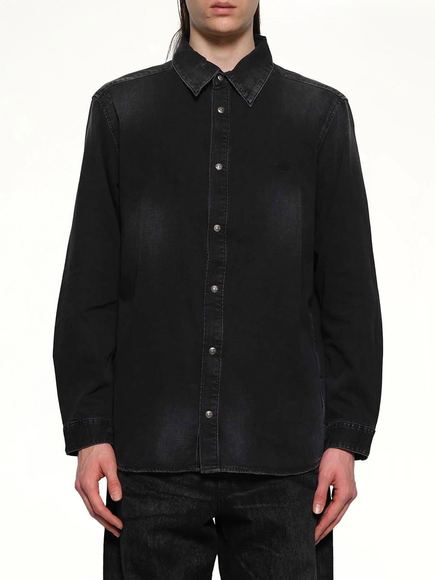 D-SIMPLY Shirt in Black/Dark Grey