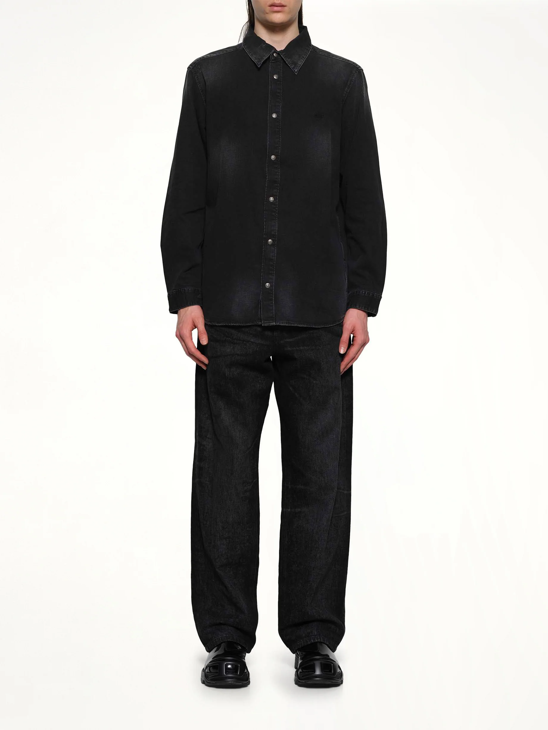 D-SIMPLY Shirt in Black/Dark Grey - Image 7
